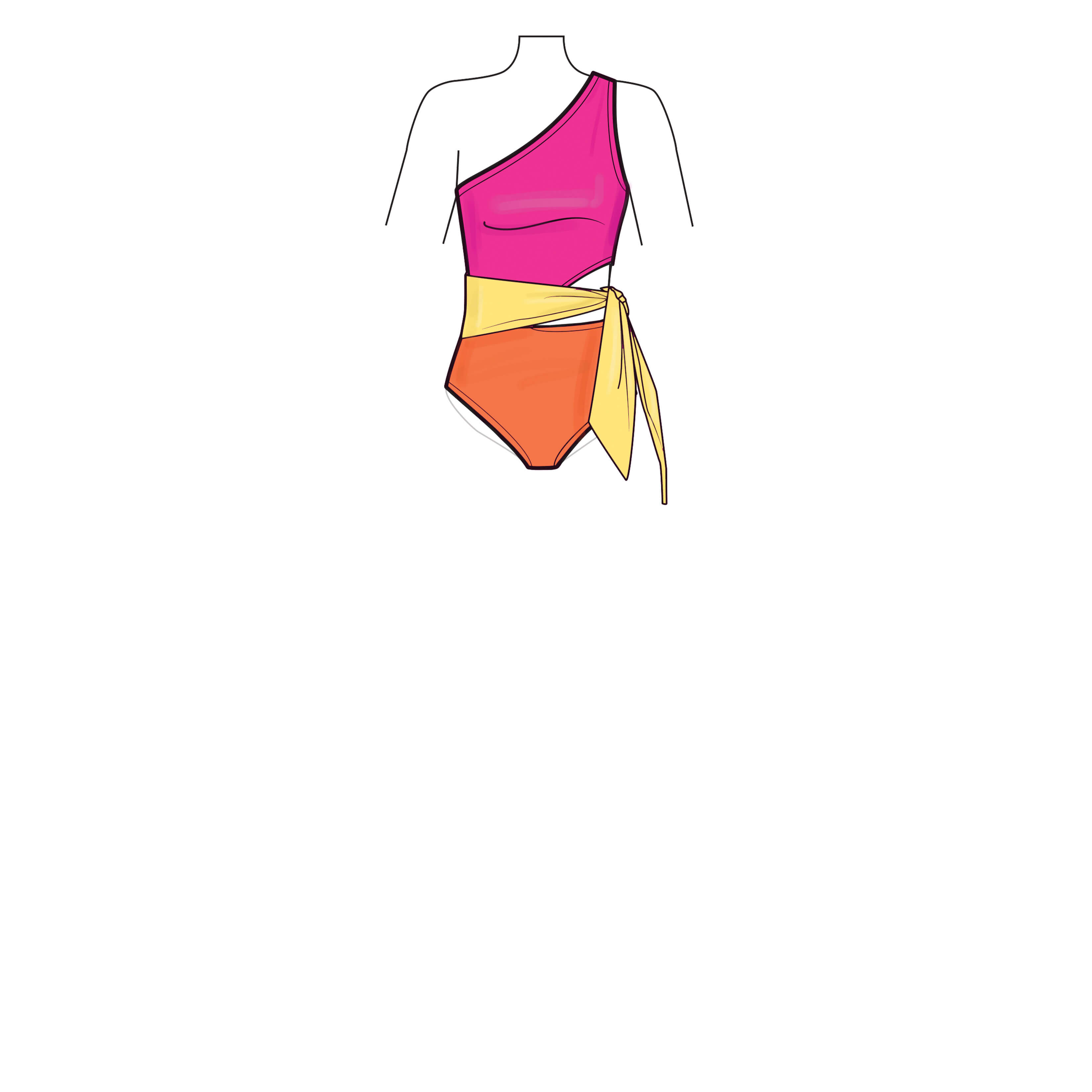 New Look Sewing PatternN6734 Misses' Swimsuit and Wrap Skirt