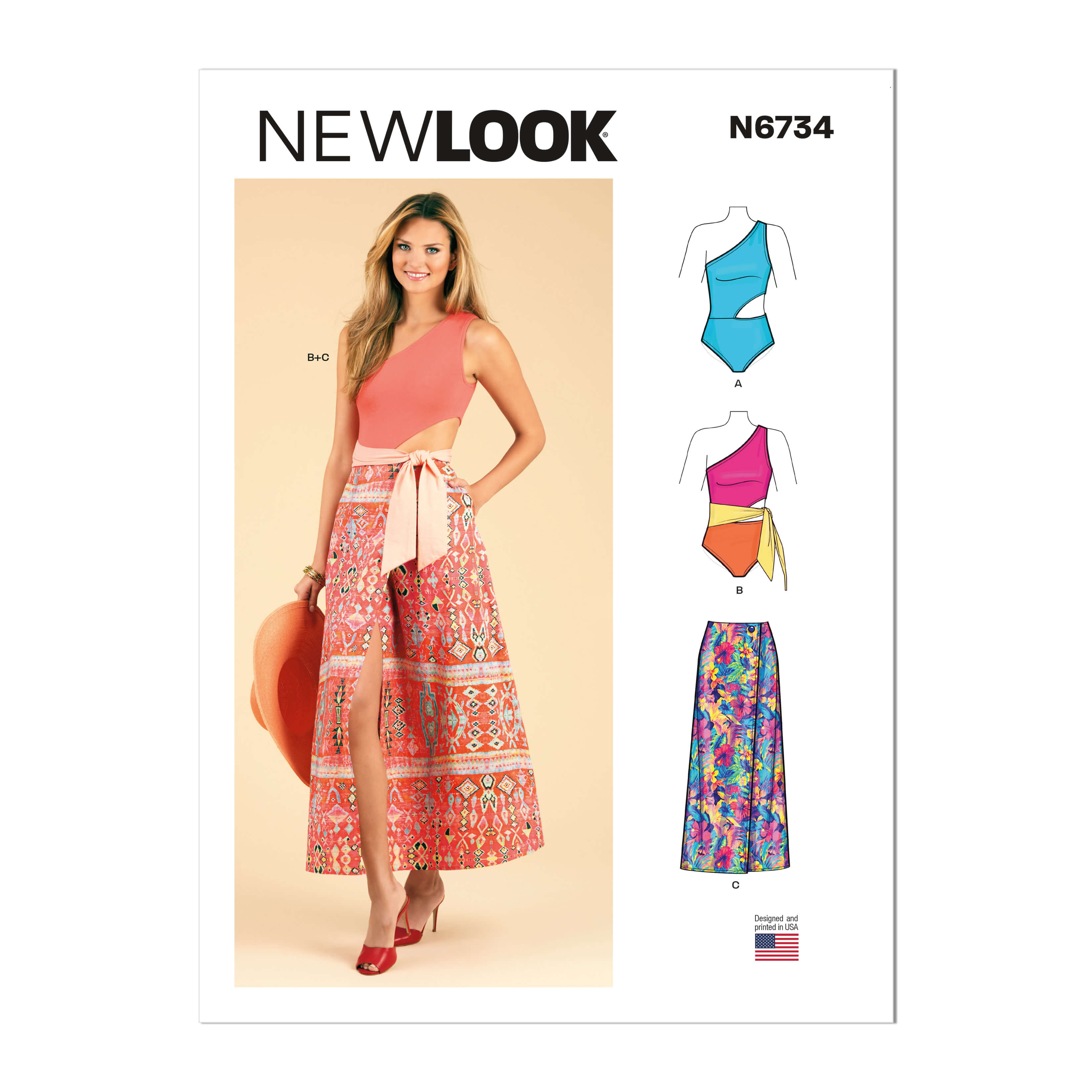 New Look Sewing PatternN6734 Misses' Swimsuit and Wrap Skirt