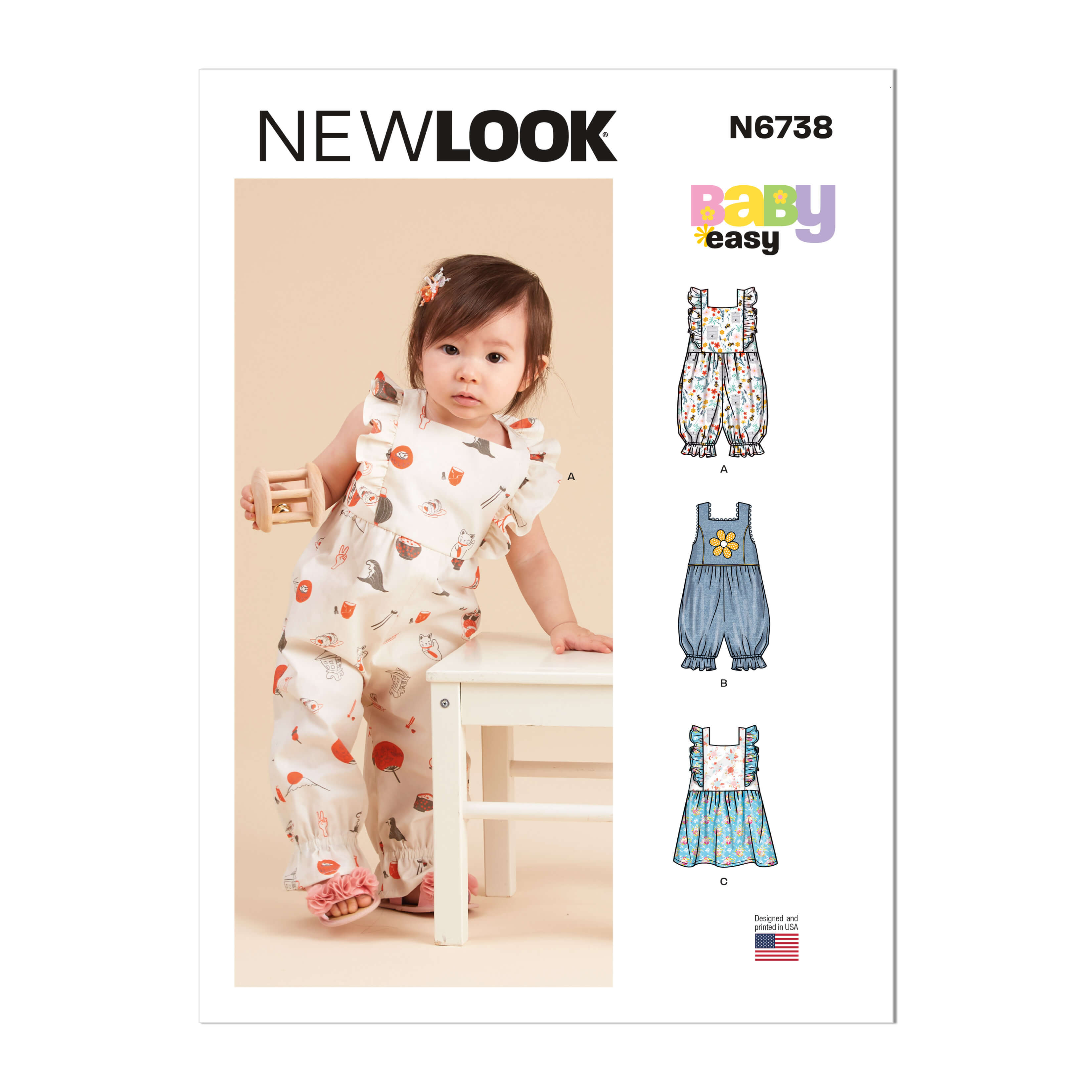 New Look Sewing Pattern N6738 Babies' Rompers and Dress