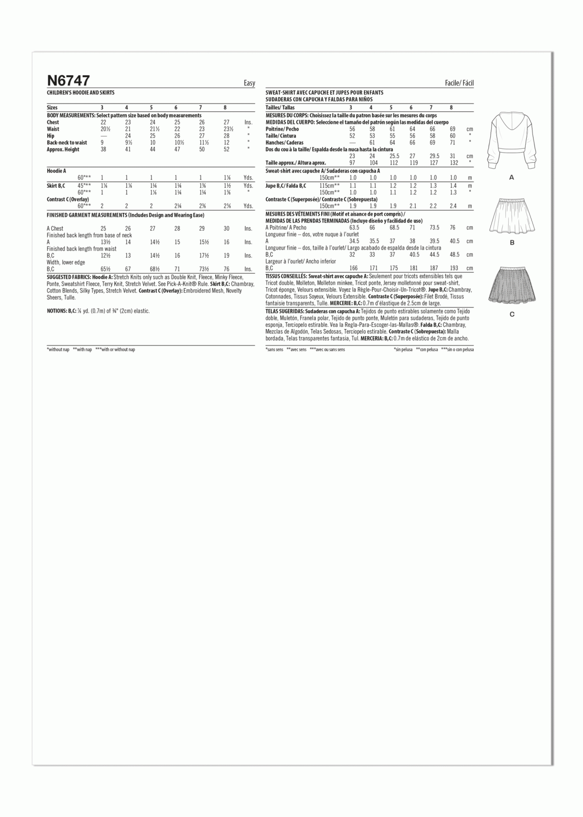 New Look Sewing Pattern N6743 Misses' Tops