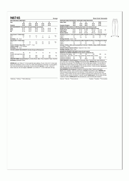 New Look Sewing Pattern N6745 Men's and Misses' Cargo Pants