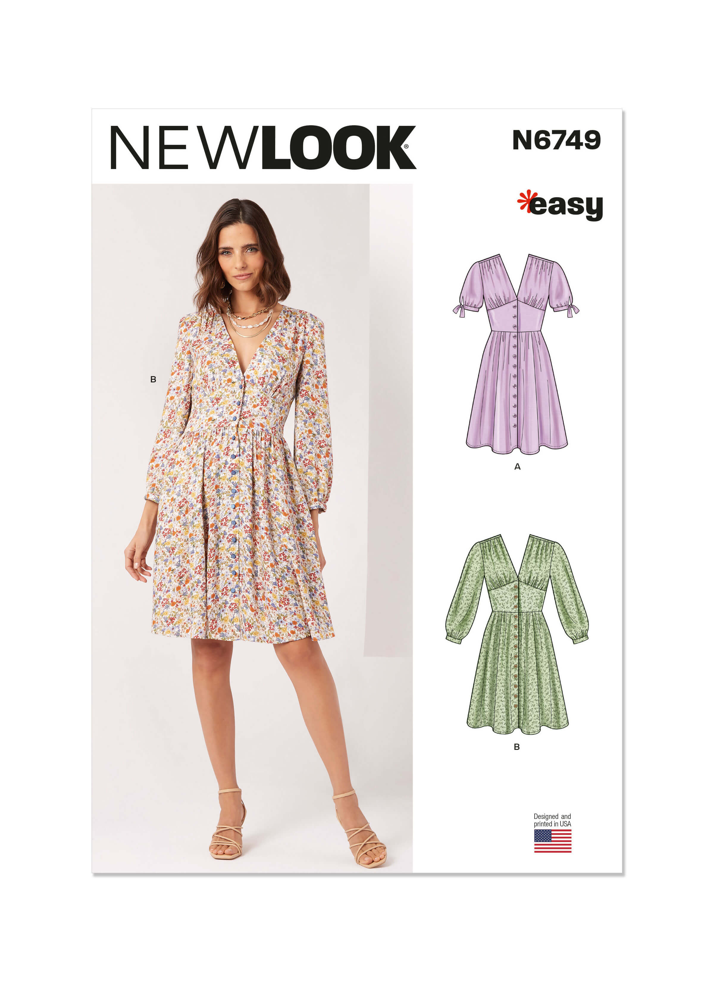 New Look Sewing Pattern Misses' Dress With Sleeve Variations