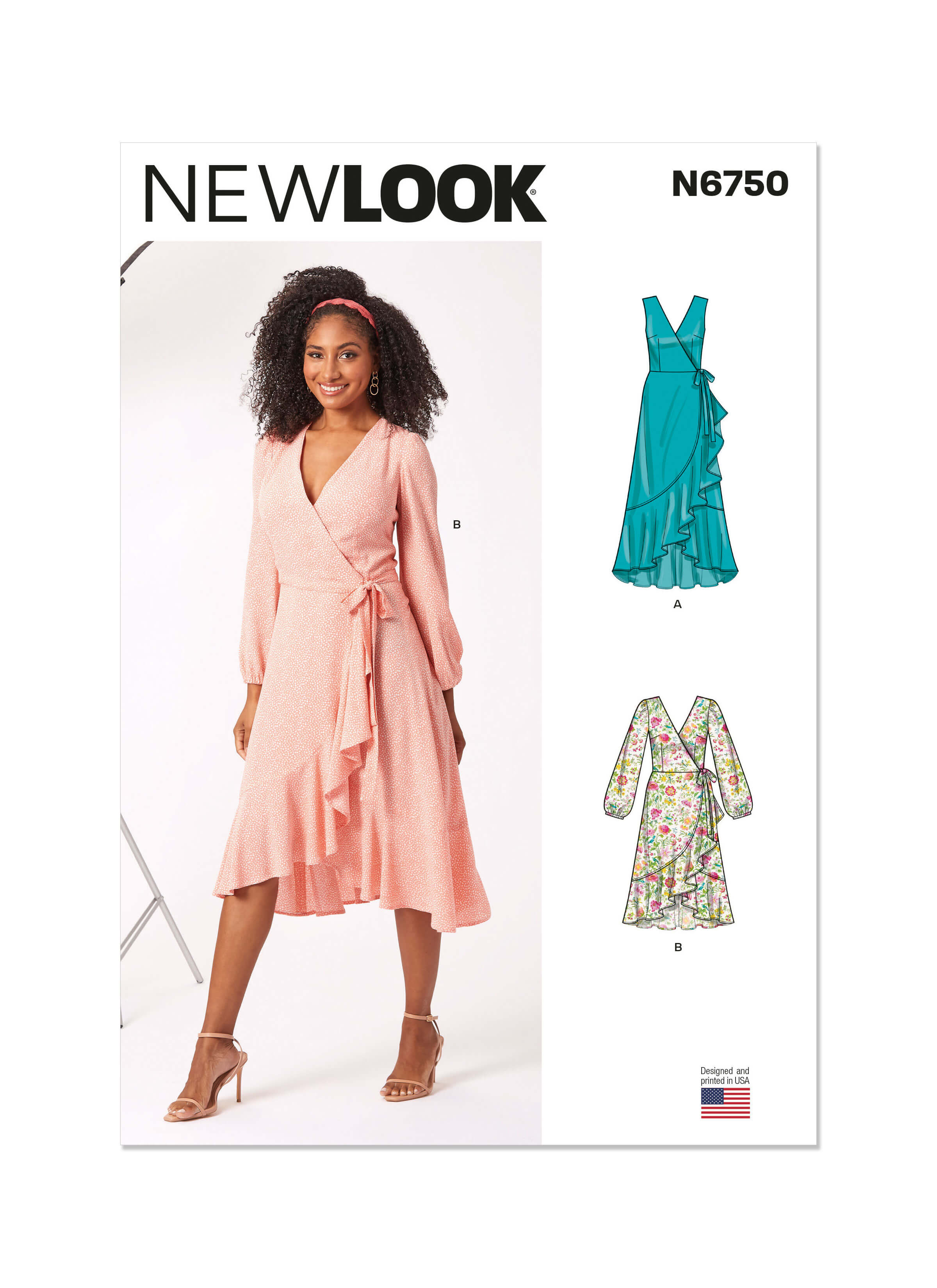 New Look Sewing Pattern N6750 Misses' Wrap Dress With Length and Sleeve Variations
