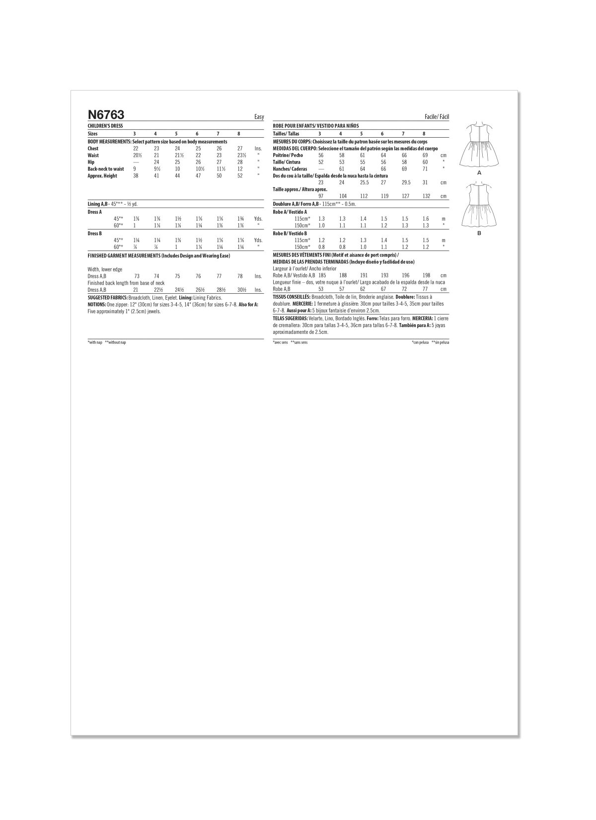 New Look Sewing Pattern N6763 Children's Dress