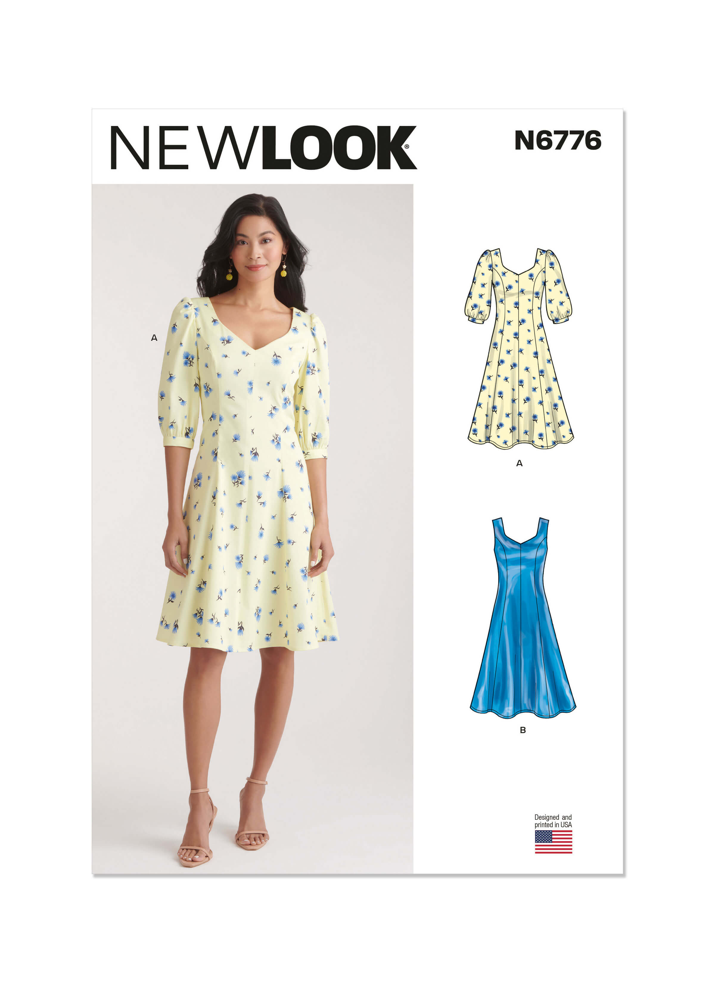 New Look Sewing Pattern N6776 Misses' Dress With Sleeve Variations