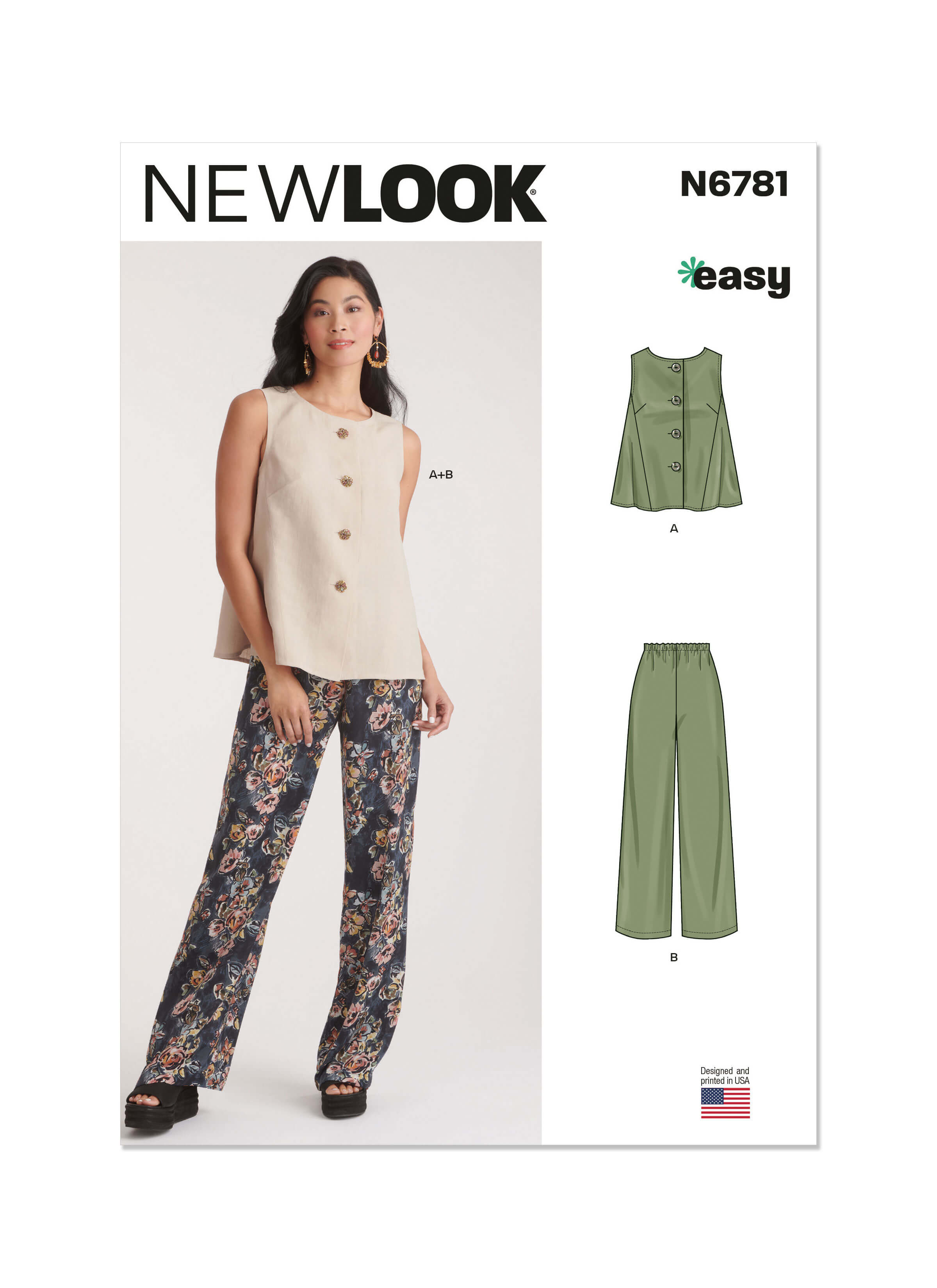 New Look Sewing Pattern N6781 Misses' Top and Trousers