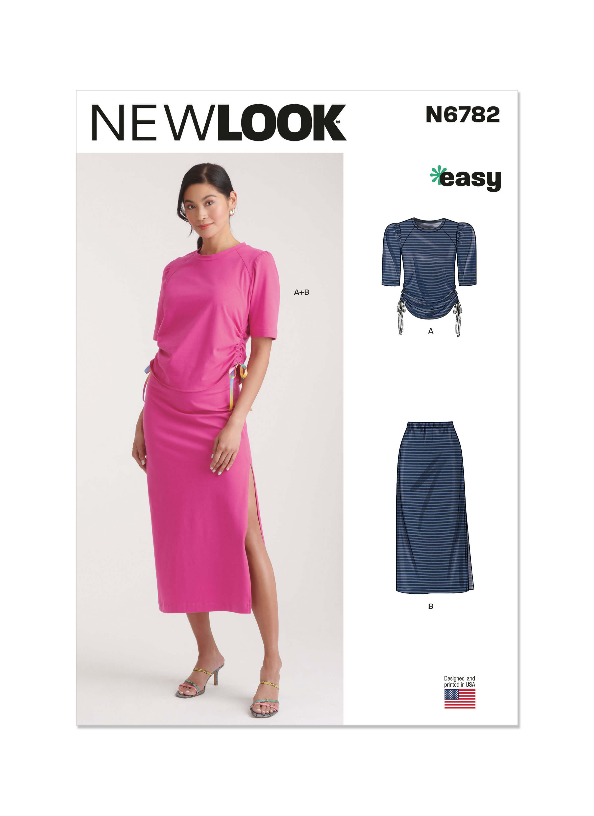 New Look Sewing Pattern N6782 Misses' Knit Top and Skirt