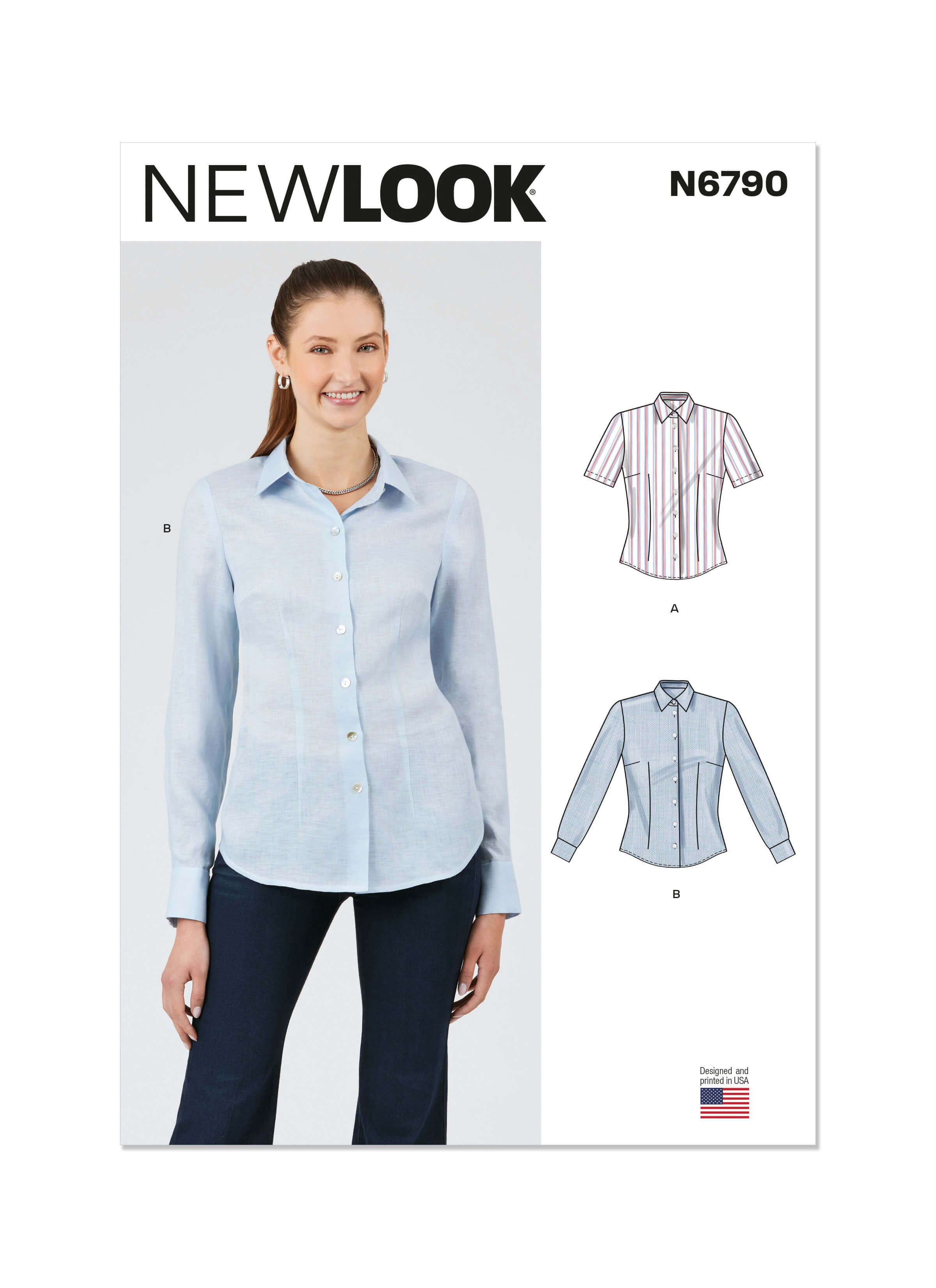 New Look Sewing Pattern N6790 Misses' Blouse with Two Sleeve Lengths
