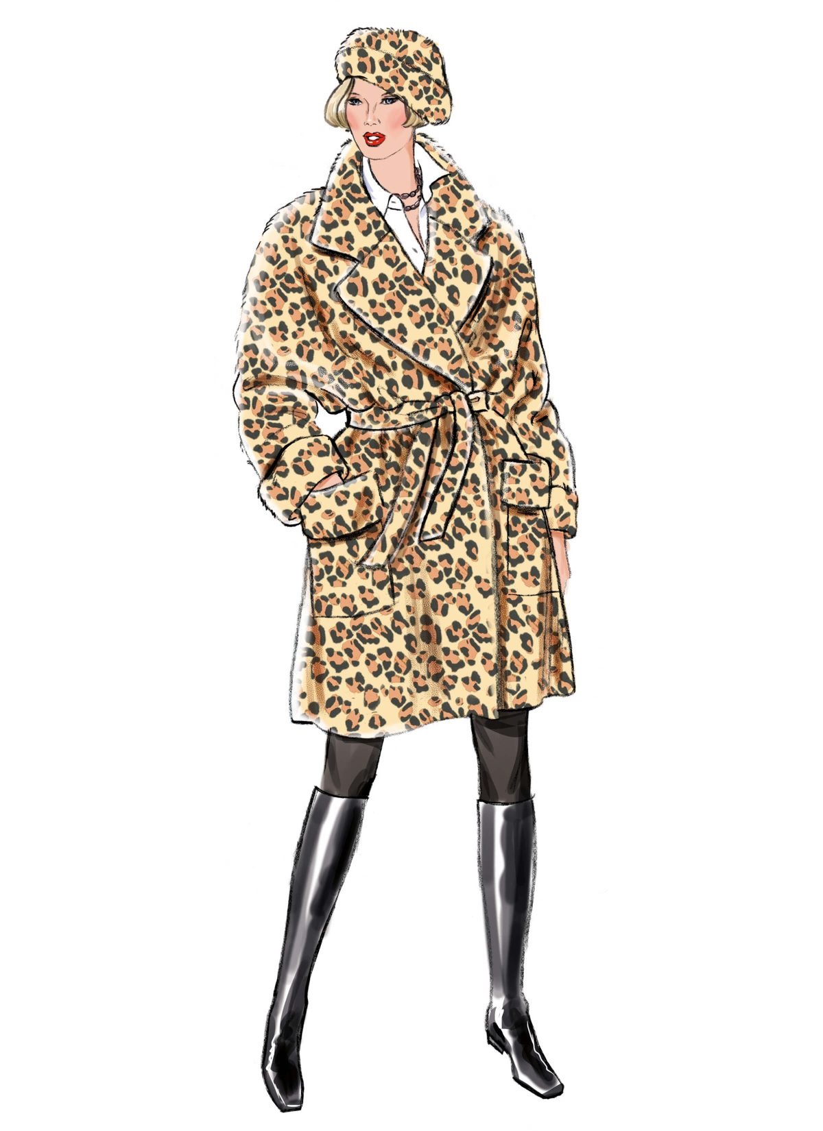 New Look Sewing Pattern N6810 Misses' Coat with Belt in Two Lengths