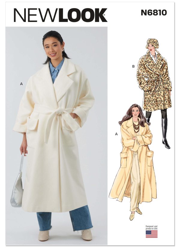 New Look Sewing Pattern N6810 Misses' Coat with Belt in Two Lengths