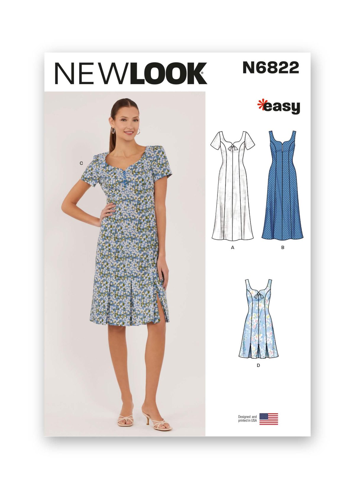 New Look Sewing Pattern N6822 Misses' Dress in Two Lengths with Sleeve Variations