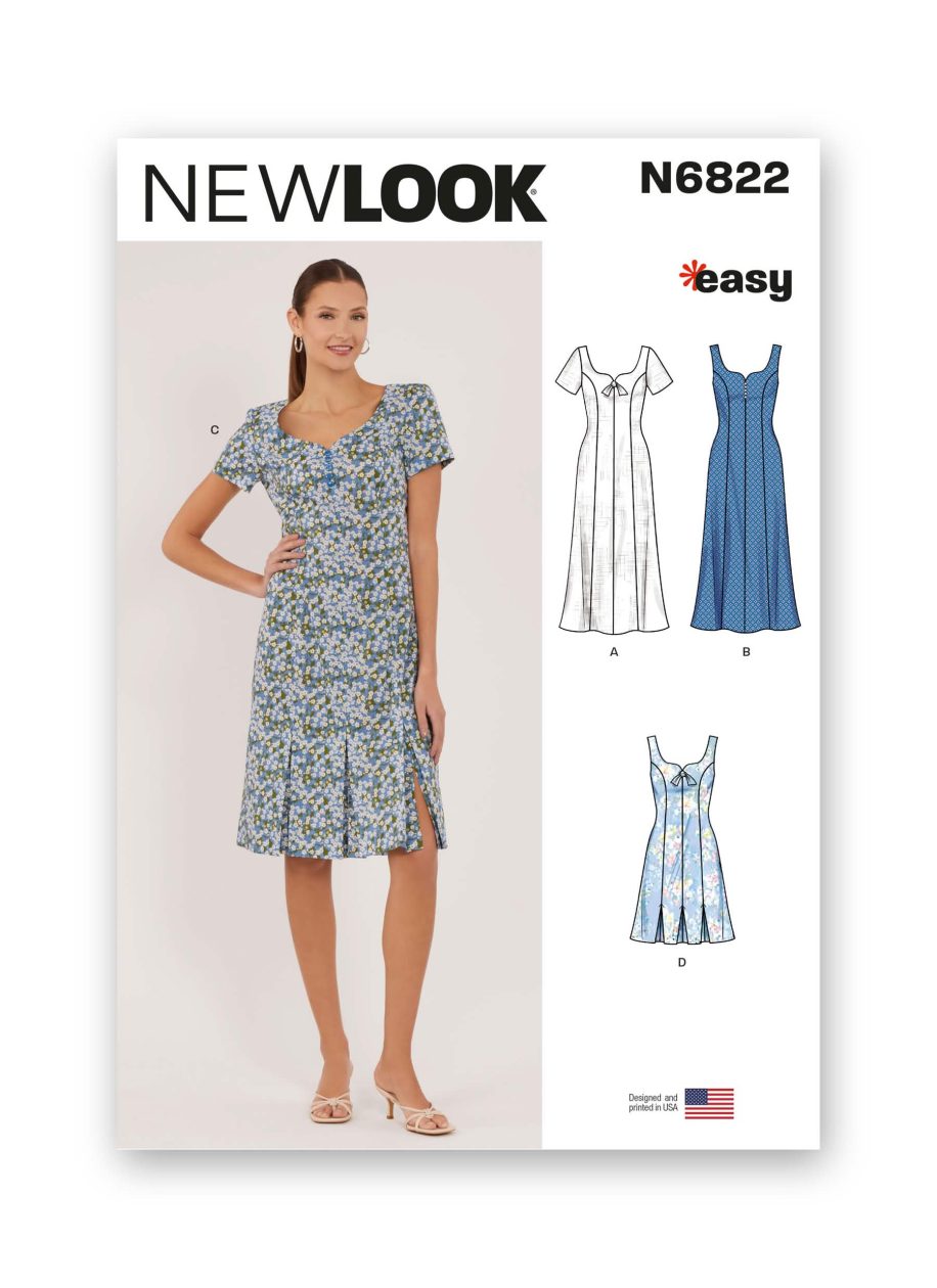 New Look Sewing Pattern N6822 Misses' Dress in Two Lengths with Sleeve Variations
