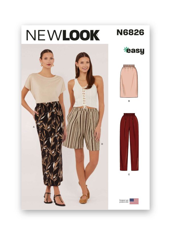 New Look Sewing Pattern N6826 Misses' Skirts, Trousers and Shorts