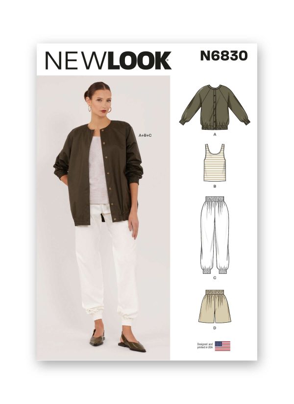 New Look Sewing Pattern N6830 Misses' Jacket, Top, Trousers and Shorts