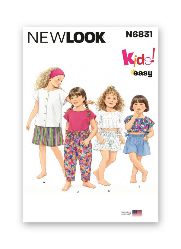 New Look Sewing Pattern N6831 Children's Tops, Shorts and Trousers