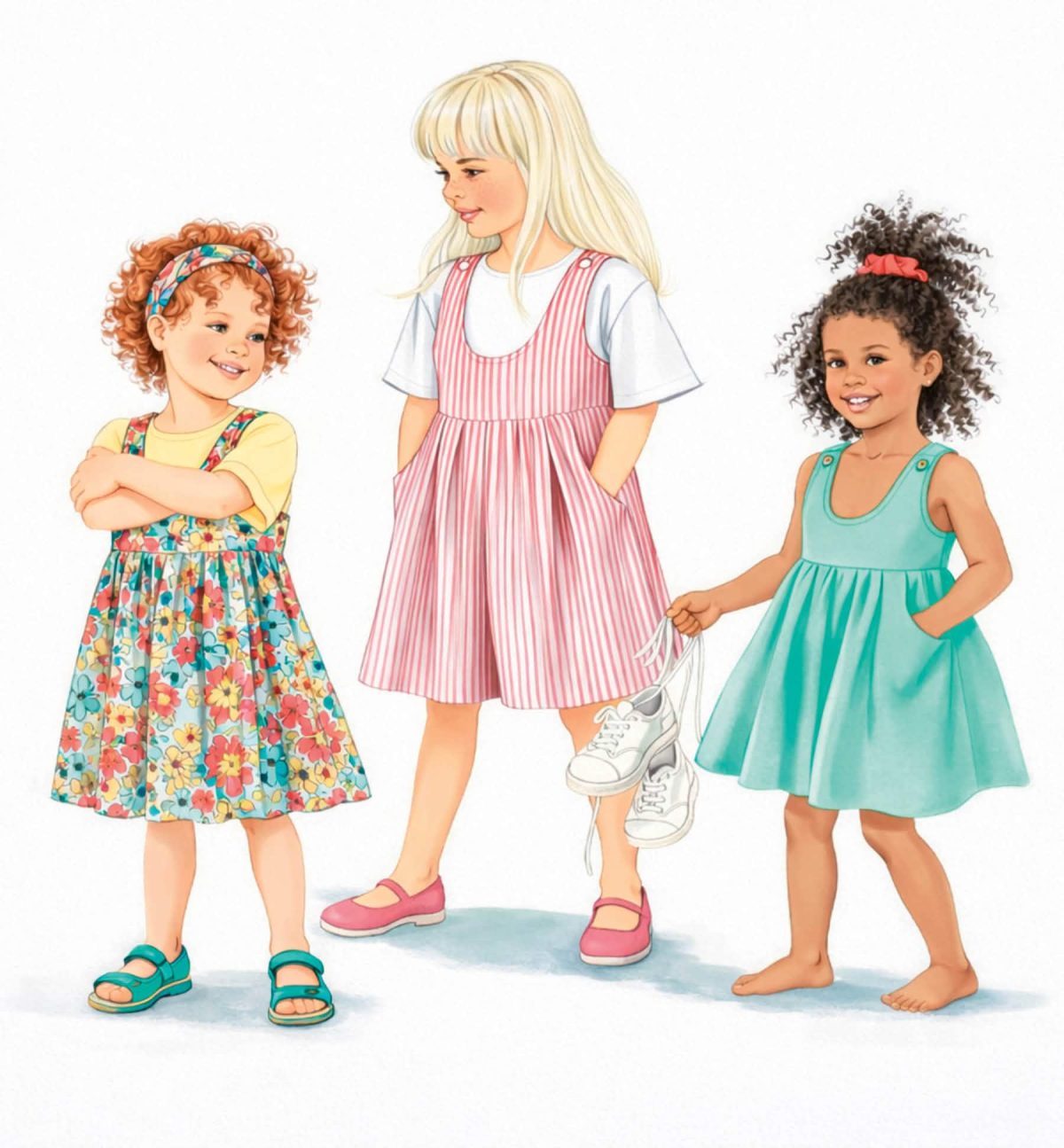New Look Sewing Pattern N6832 Children's Top, Dress or Pinafore Dress and Romper