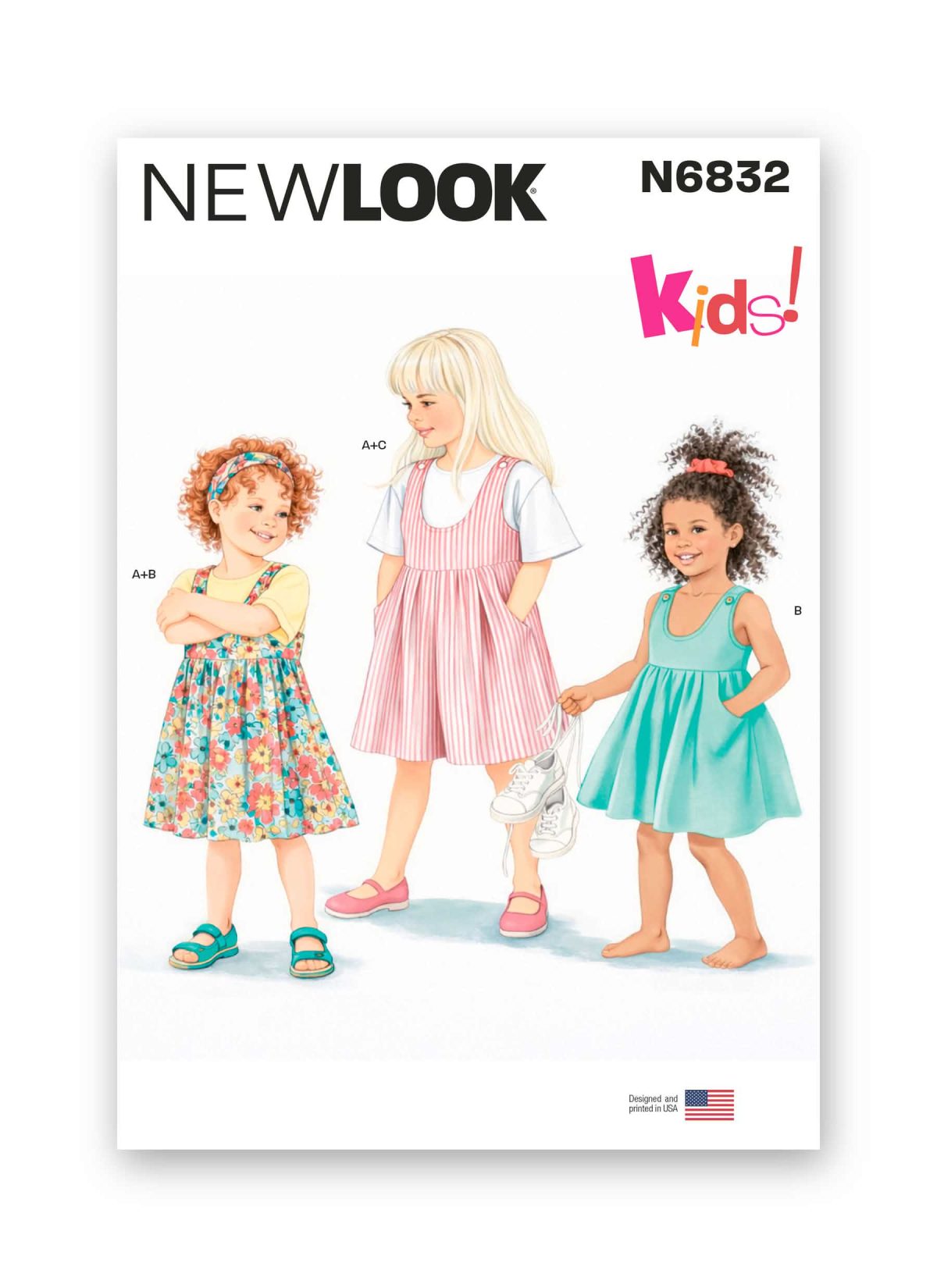 New Look Sewing Pattern N6832 Children's Top, Dress or Pinafore Dress and Romper