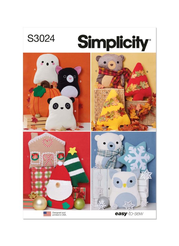Simplicity Sewing Pattern S3024 Seasonal Throw Pillows