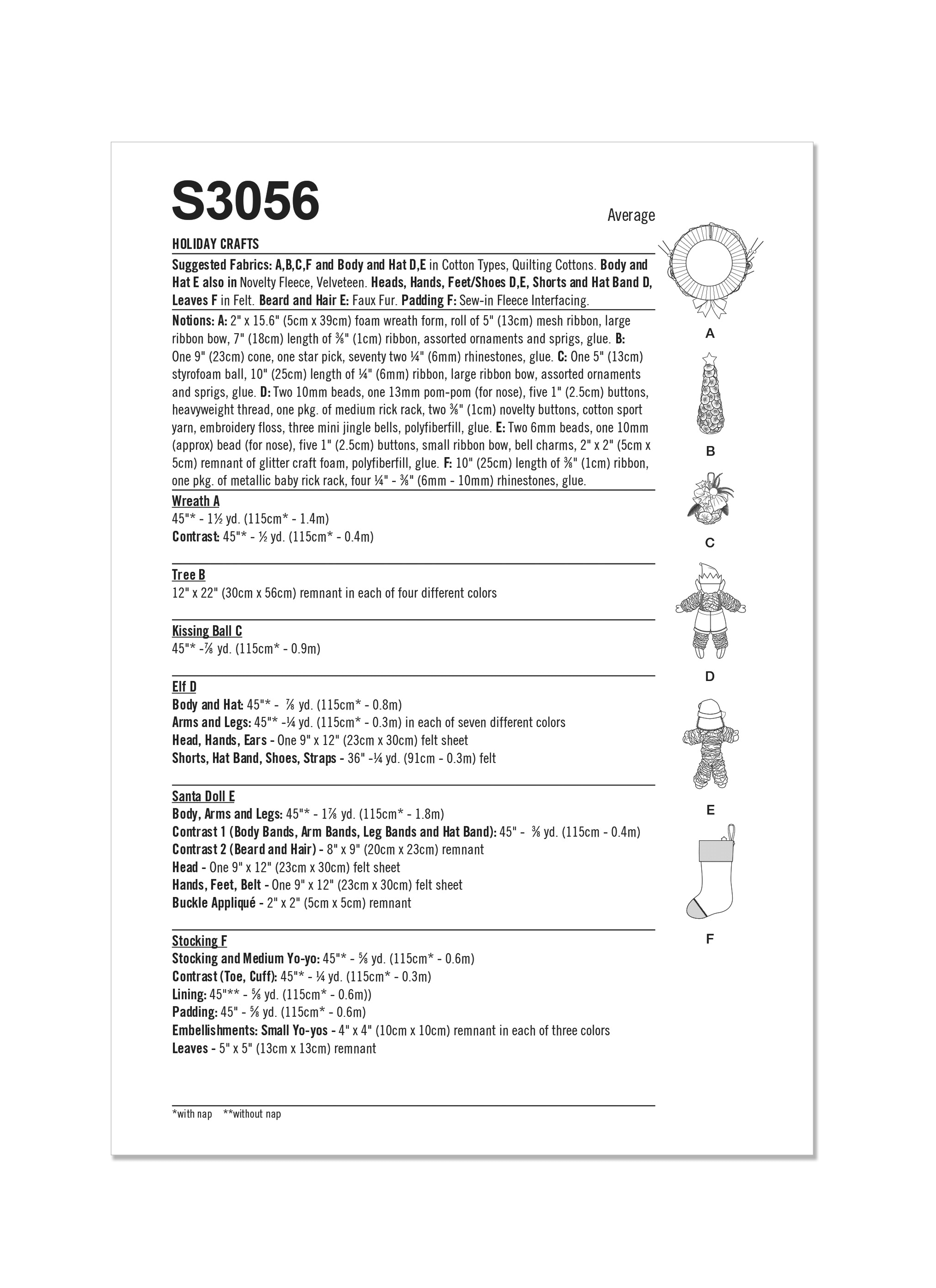 Simplicity Sewing Pattern S3056 Holiday Crafts