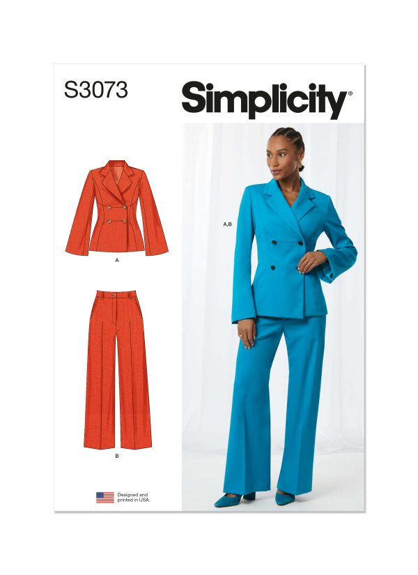 Simplicity Sewing Pattern S3073 Misses' and Women's Jacket and Trousers