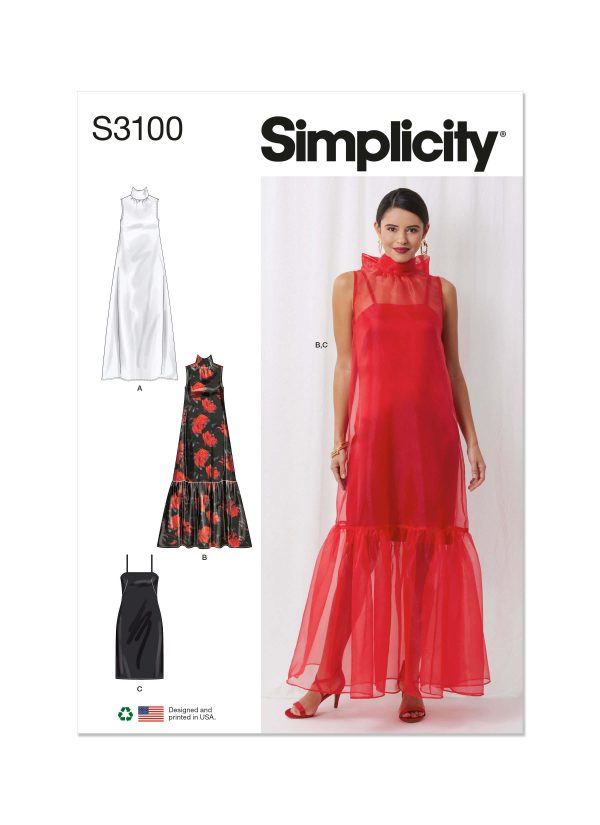 Simplicity Sewing Pattern S3100 Misses' Special Occasion Dress and Slip
