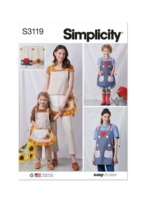 Simplicity Sewing Pattern S3119 Children and Misses' Aprons and Kitchen Accessories
