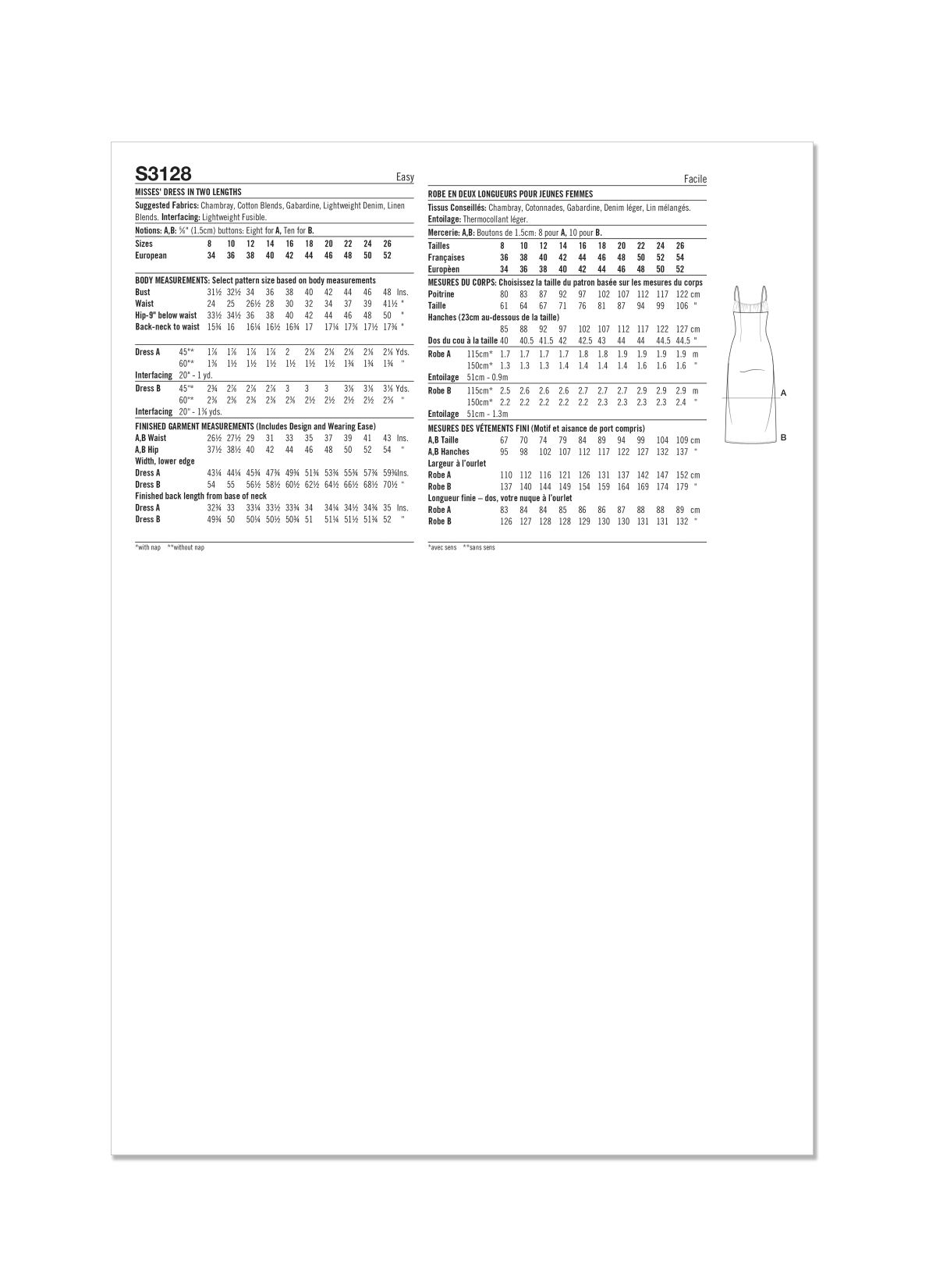 Simplicity Sewing Pattern S3128 Misses' Dress in Two Lengths by Mimi G Style