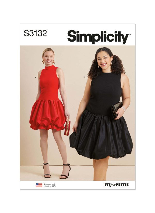 Simplicity Sewing Pattern S3132 Misses' and Women's Dress in Two Lengths with Petite Lines