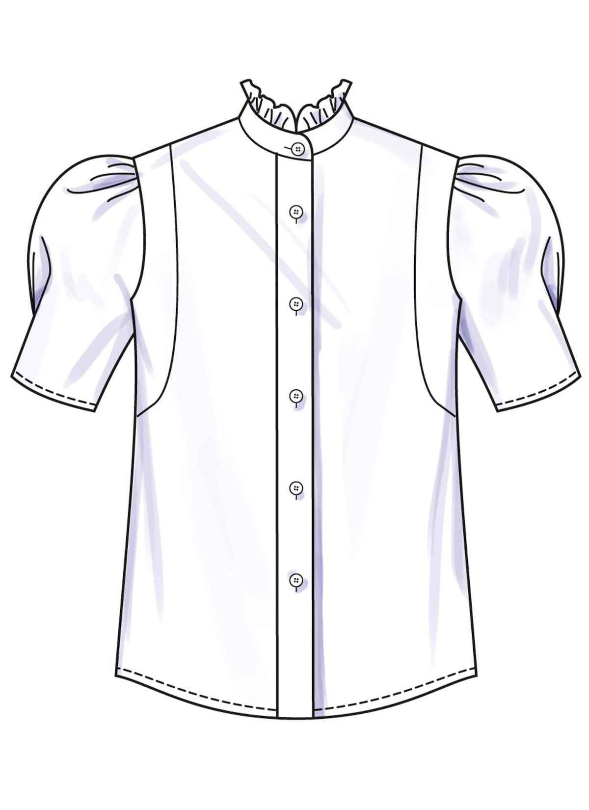 Simplicity Sewing Pattern S3134 Misses' Ruffled Button Front Top with Sleeve Variations