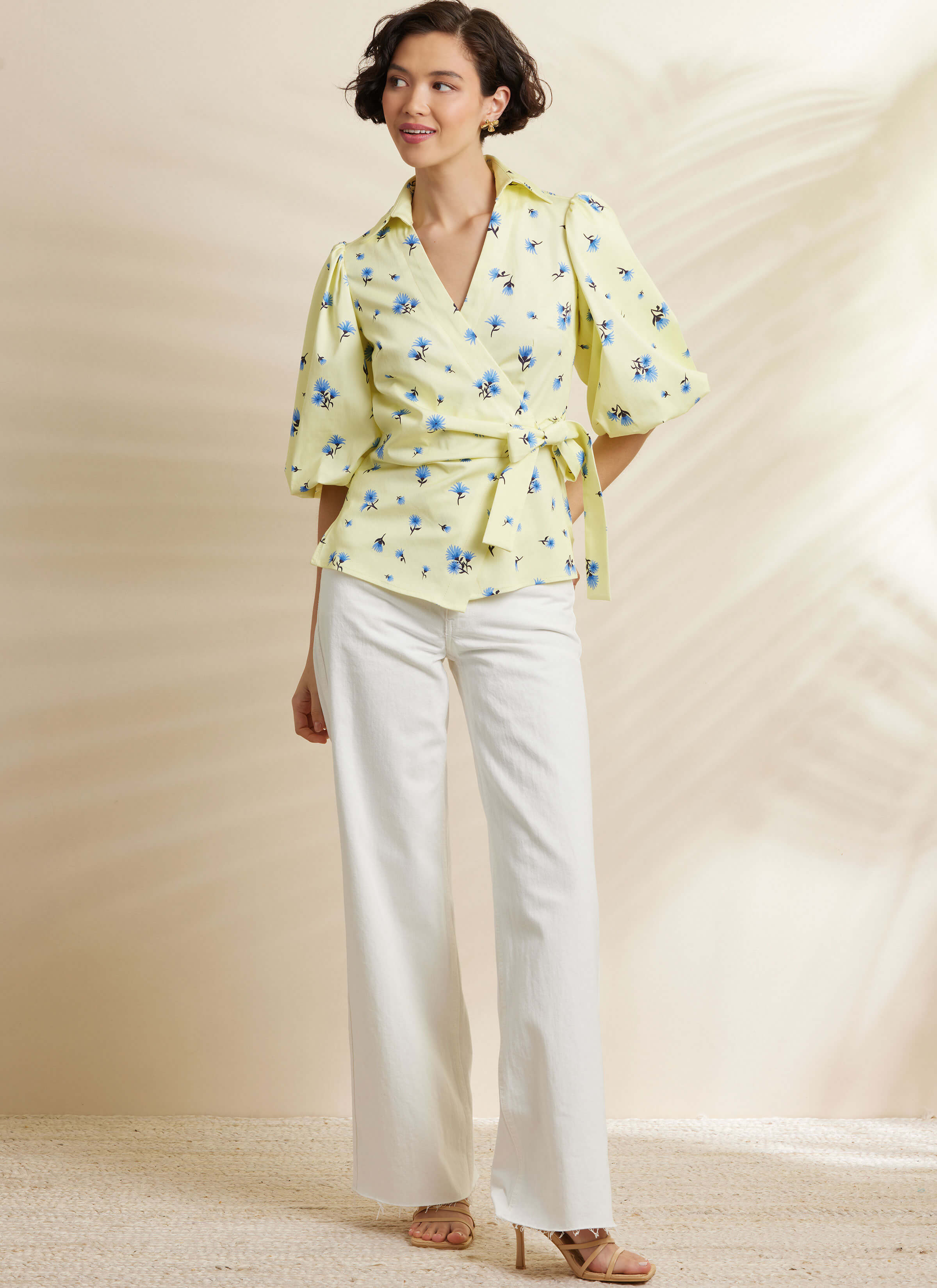 Simplicity Sewing Pattern S3135 Misses' Wrap Top with Sleeve Variations