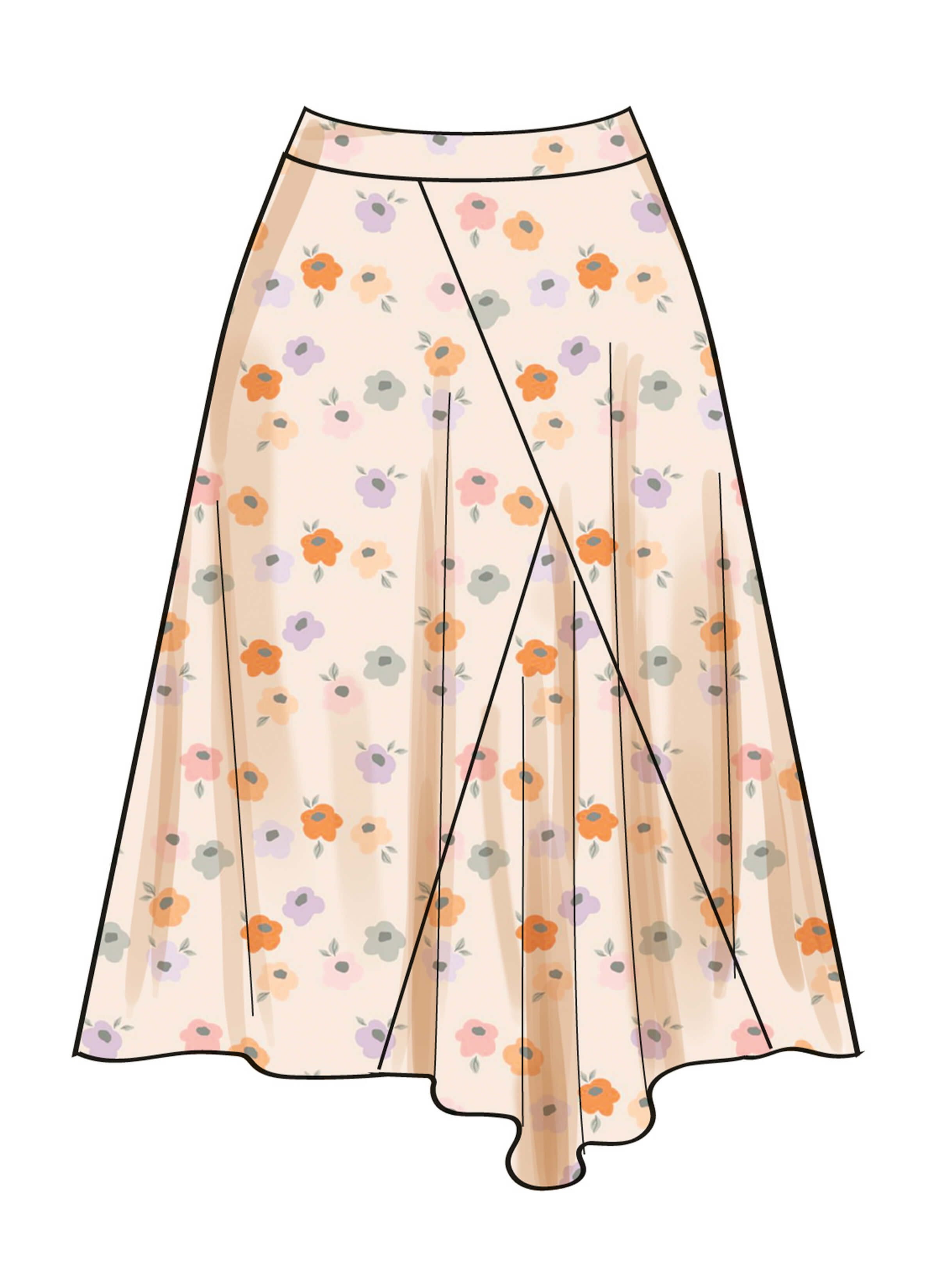 Simplicity Sewing Pattern S3138 Misses' Godet Skirt in Two Lengths