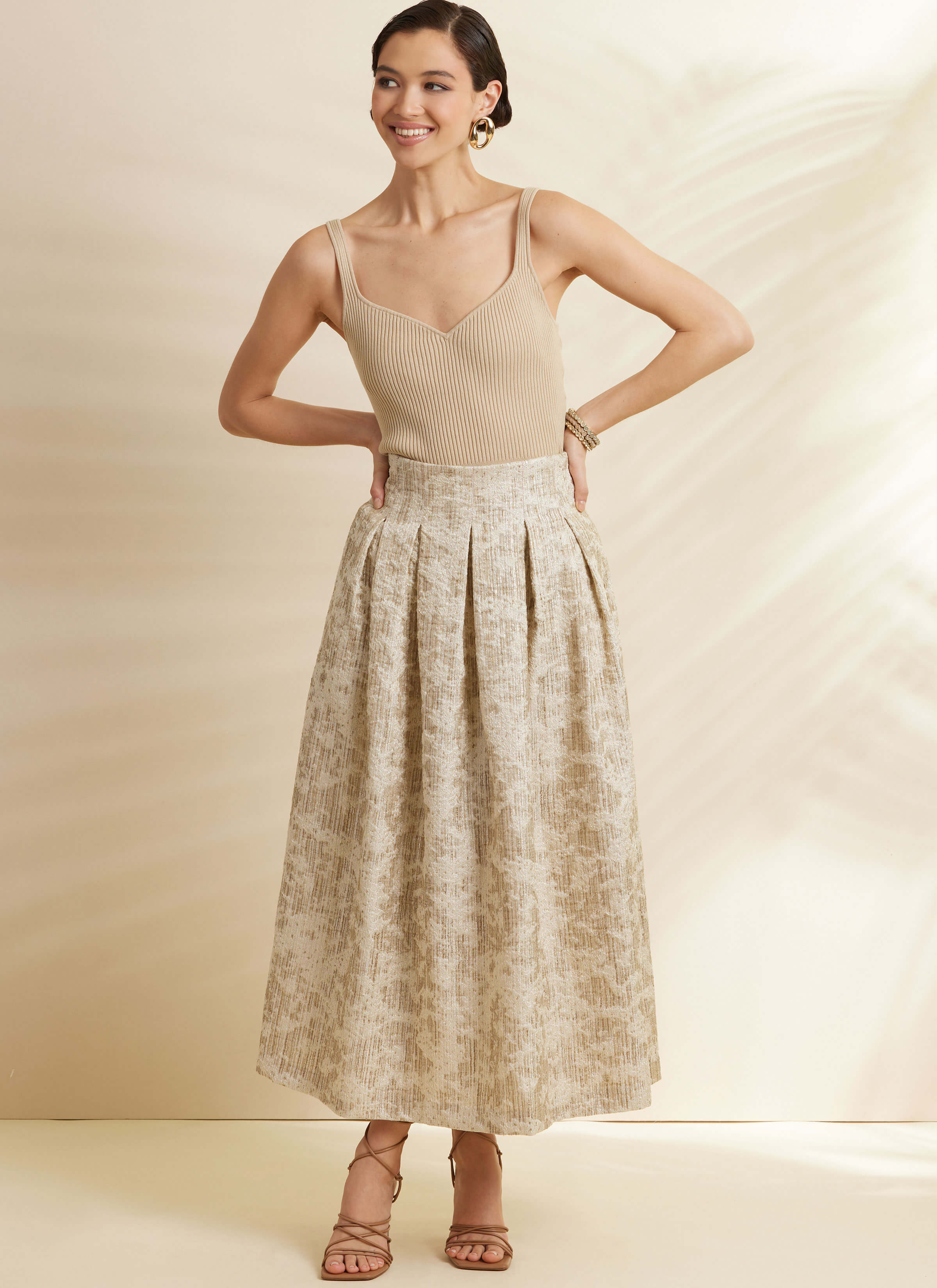 Simplicity Sewing Pattern S3139 Misses' Pleated Skirt in Two Lengths and Belt