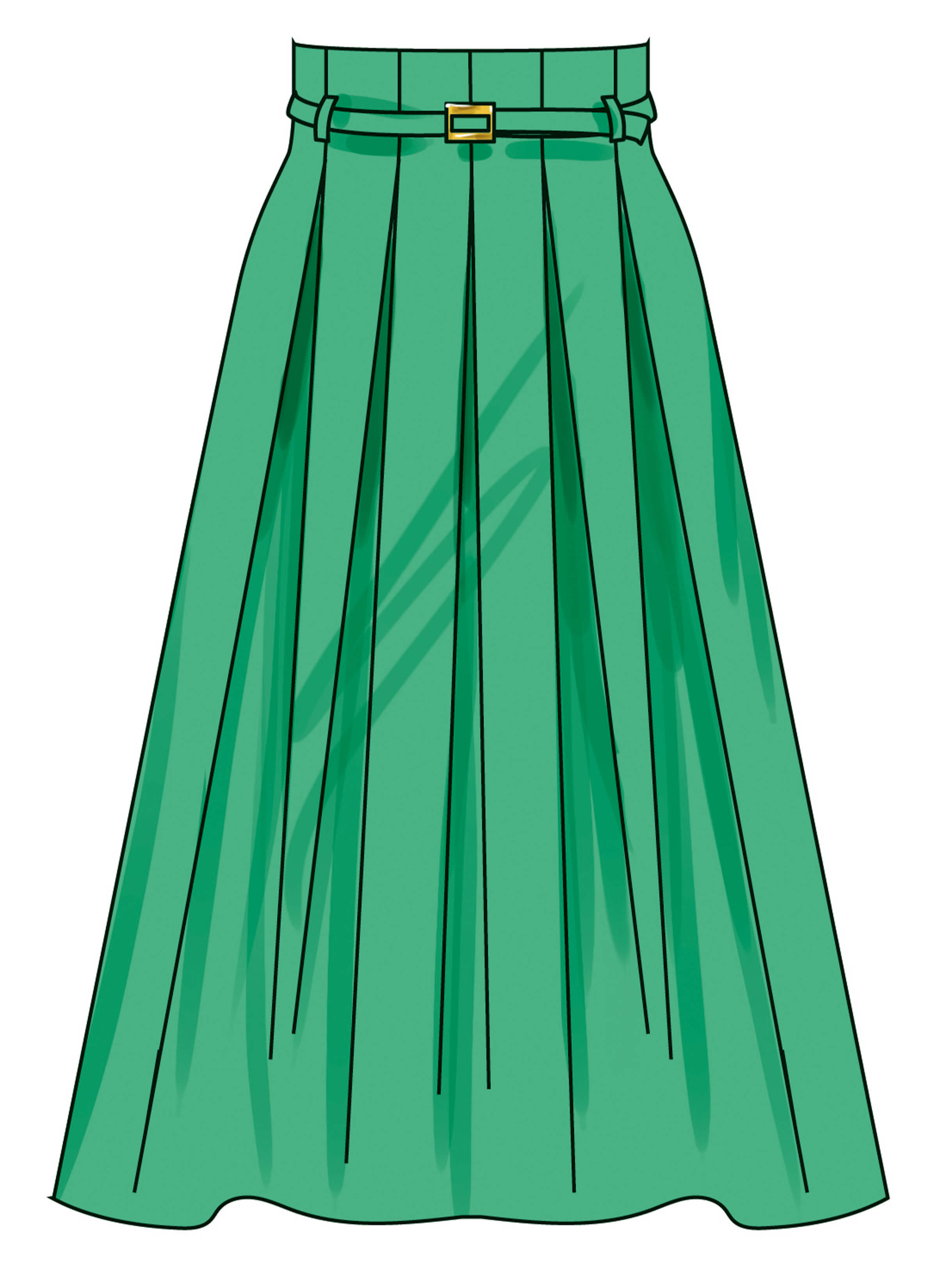 Simplicity Sewing Pattern S3139 Misses' Pleated Skirt in Two Lengths and Belt