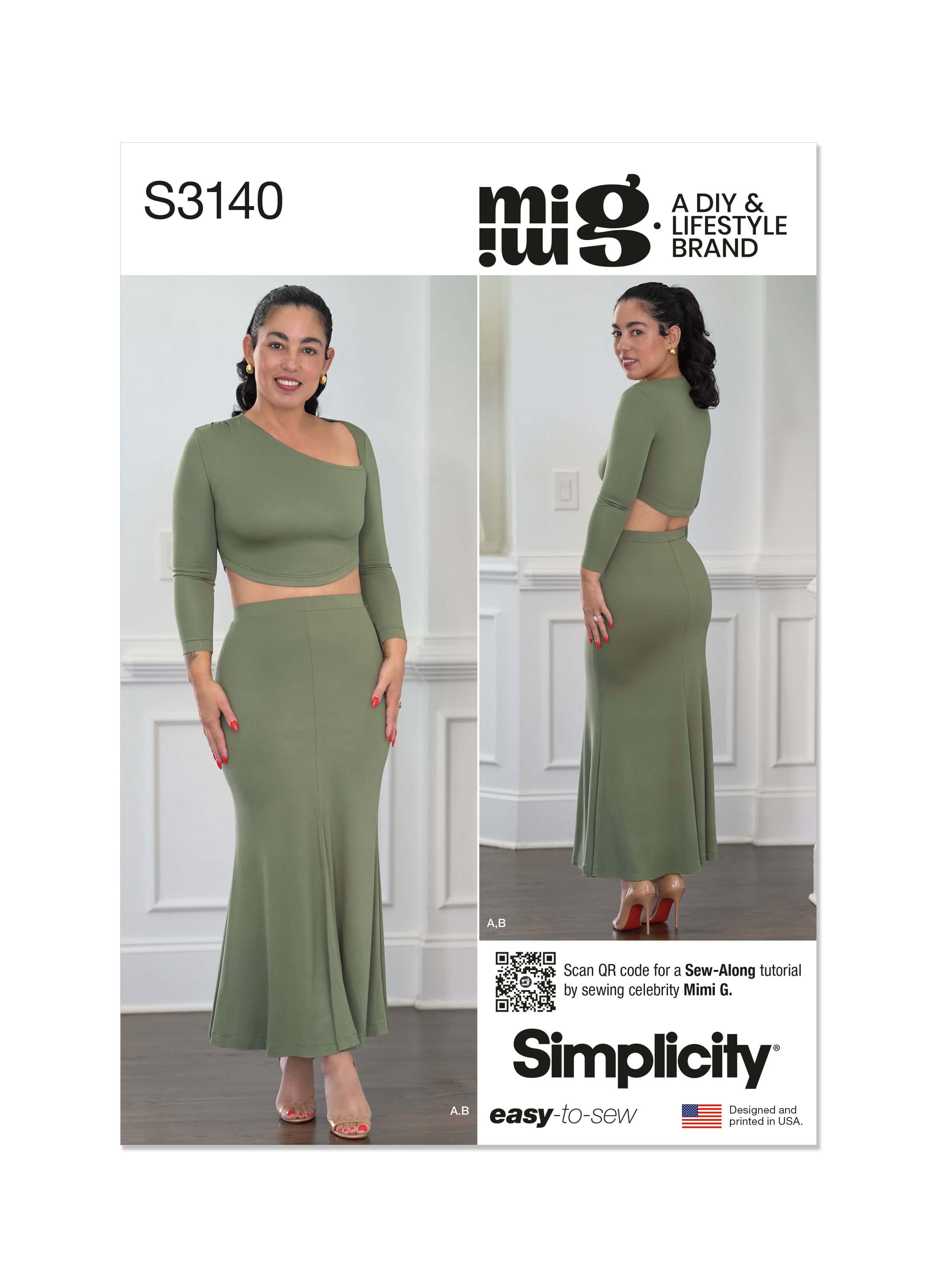 Simplicity Sewing Pattern S3140 Misses' Knit Top and Skirt by Mimi G Style