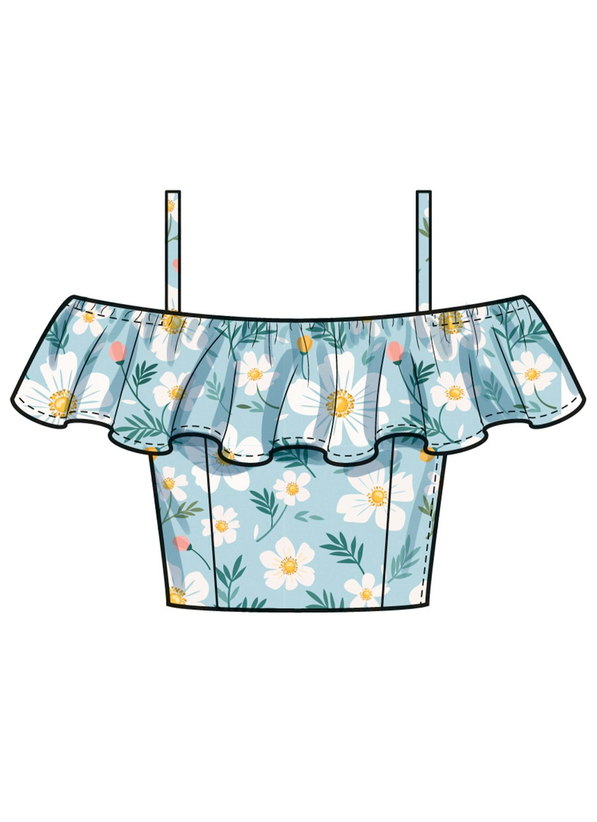 Simplicity Sewing Pattern S3148 Girls' Ruffle Top and Skirt