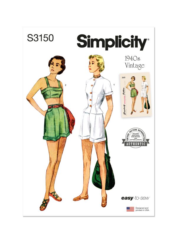 Simplicity Sewing Pattern S3150 Misses' Jacket, Bra and Shorts