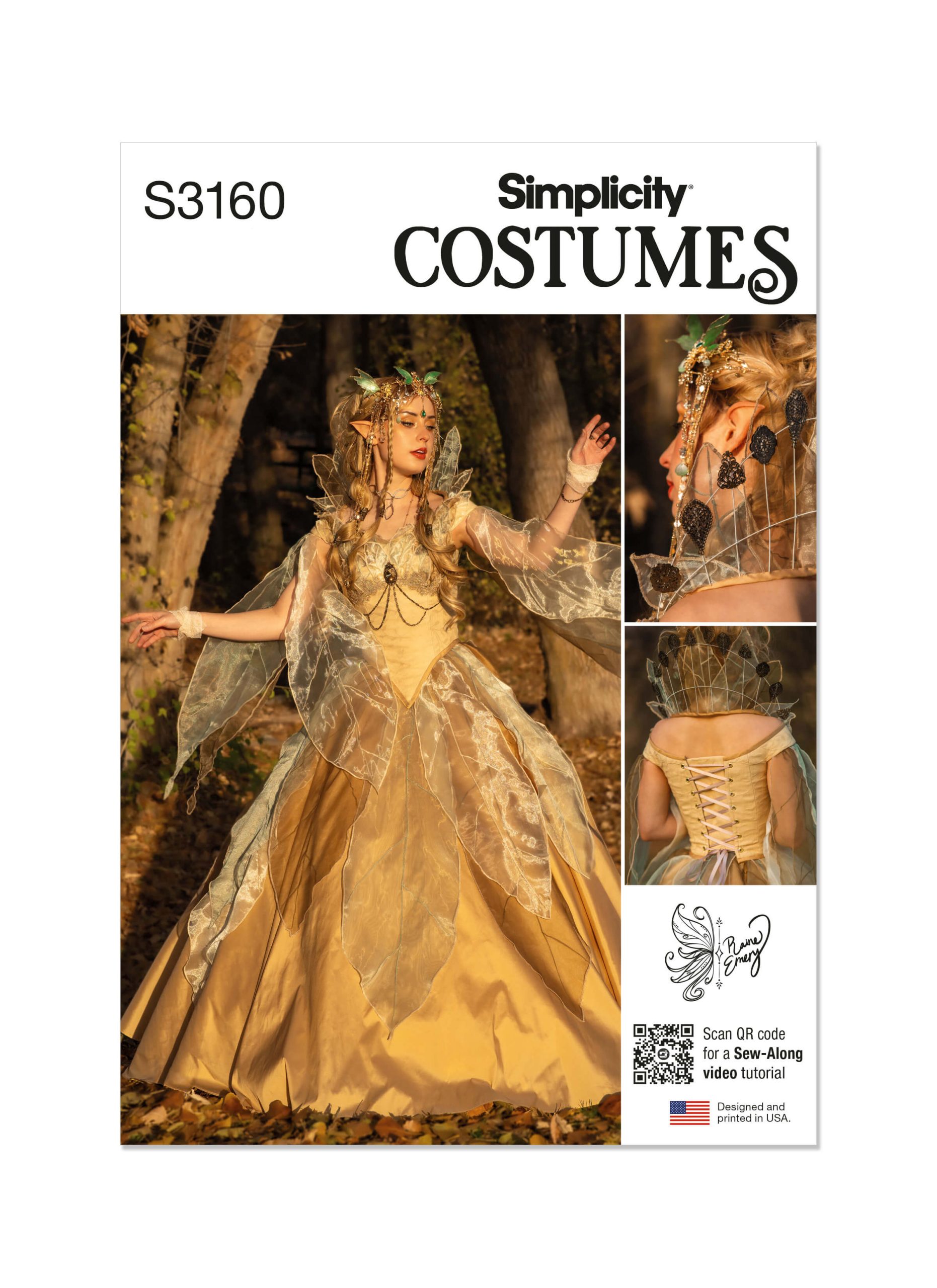 Simplicity Sewing Pattern S3160 Misses’ Woodland Fae Costume by Raine Emery