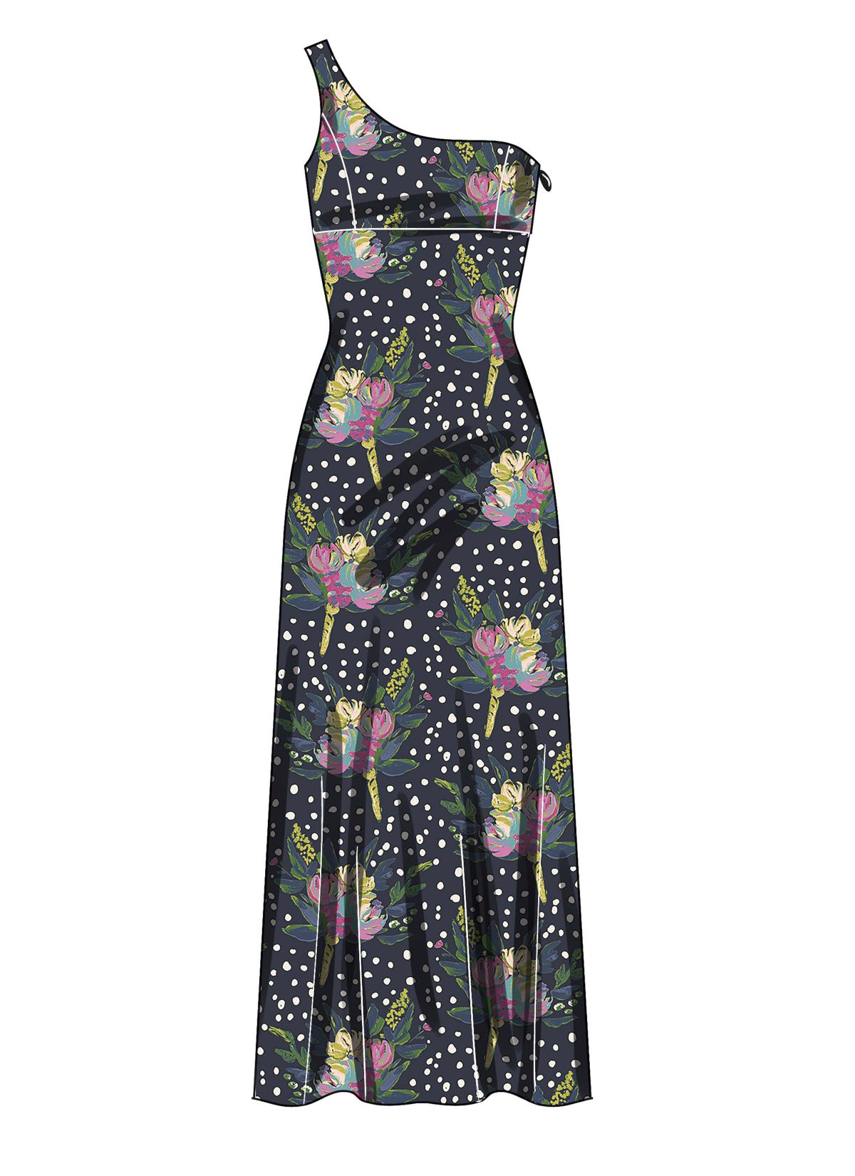 Simplicity Sewing Pattern S3165 Misses' One Shoulder Dress in Three Lengths