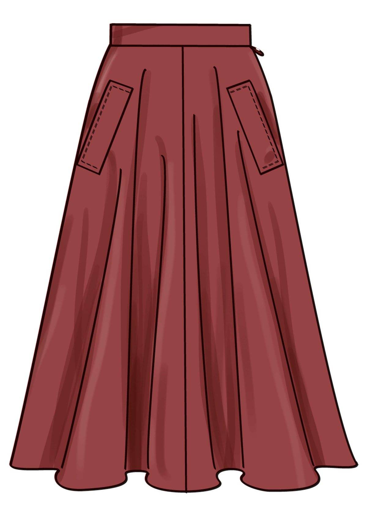 Simplicity Sewing Pattern S3169 Misses' and Women's Full Skirt with Pocket Variations