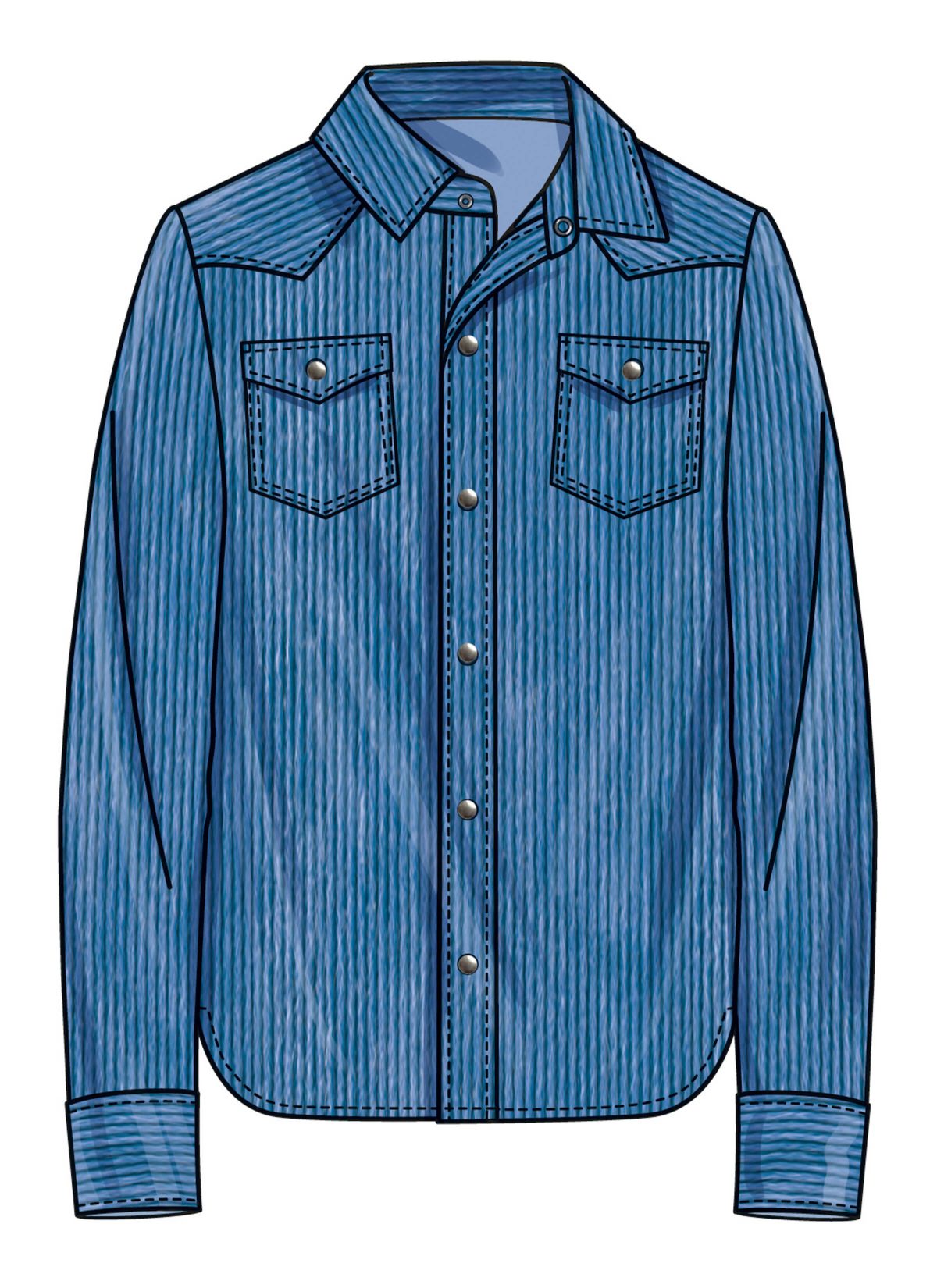 Simplicity Sewing Pattern S3171 Unisex Western Style Shirt