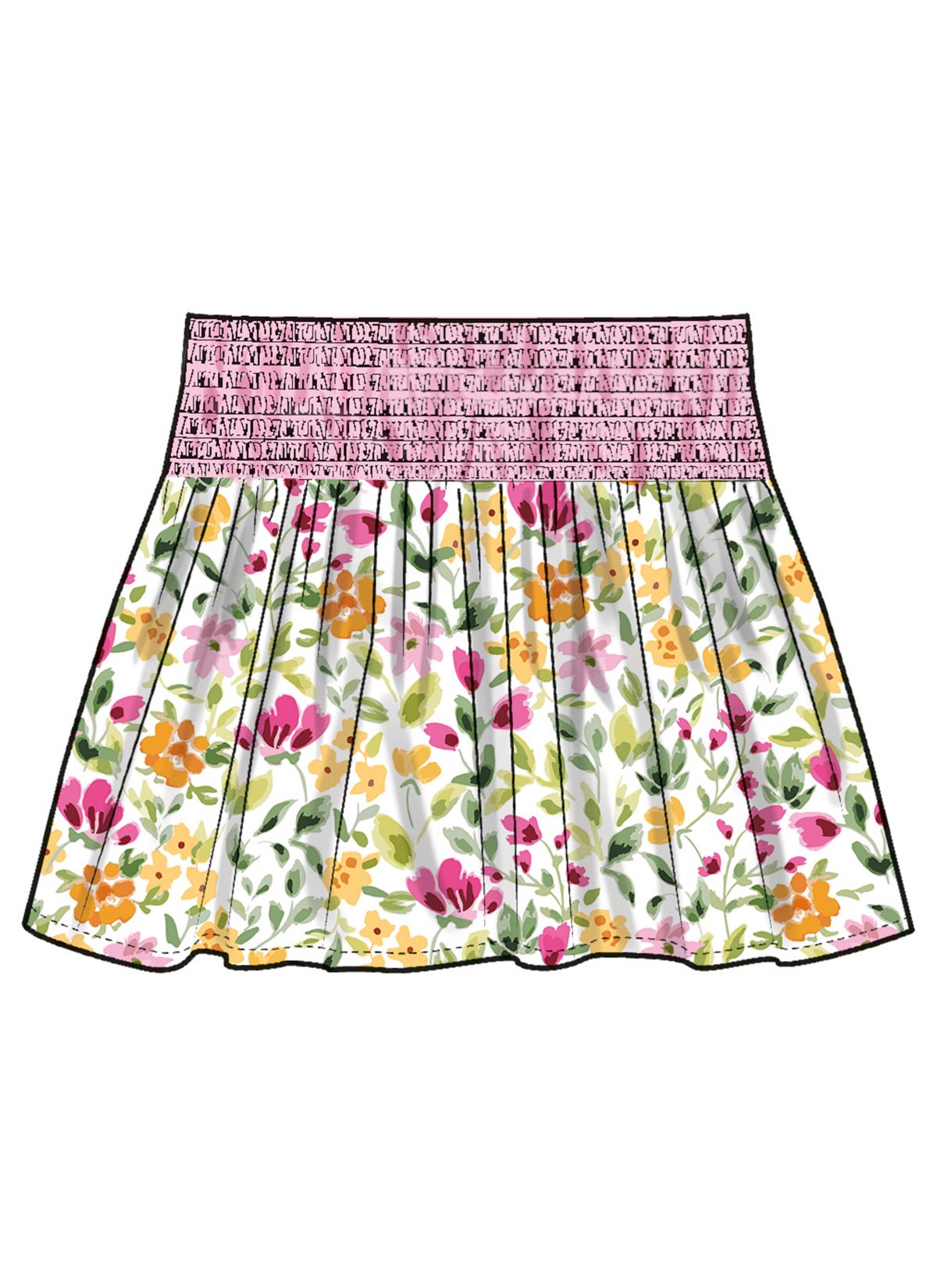 Simplicity Sewing Pattern S3175 Children's and Girls' Faux Smocking Skirts