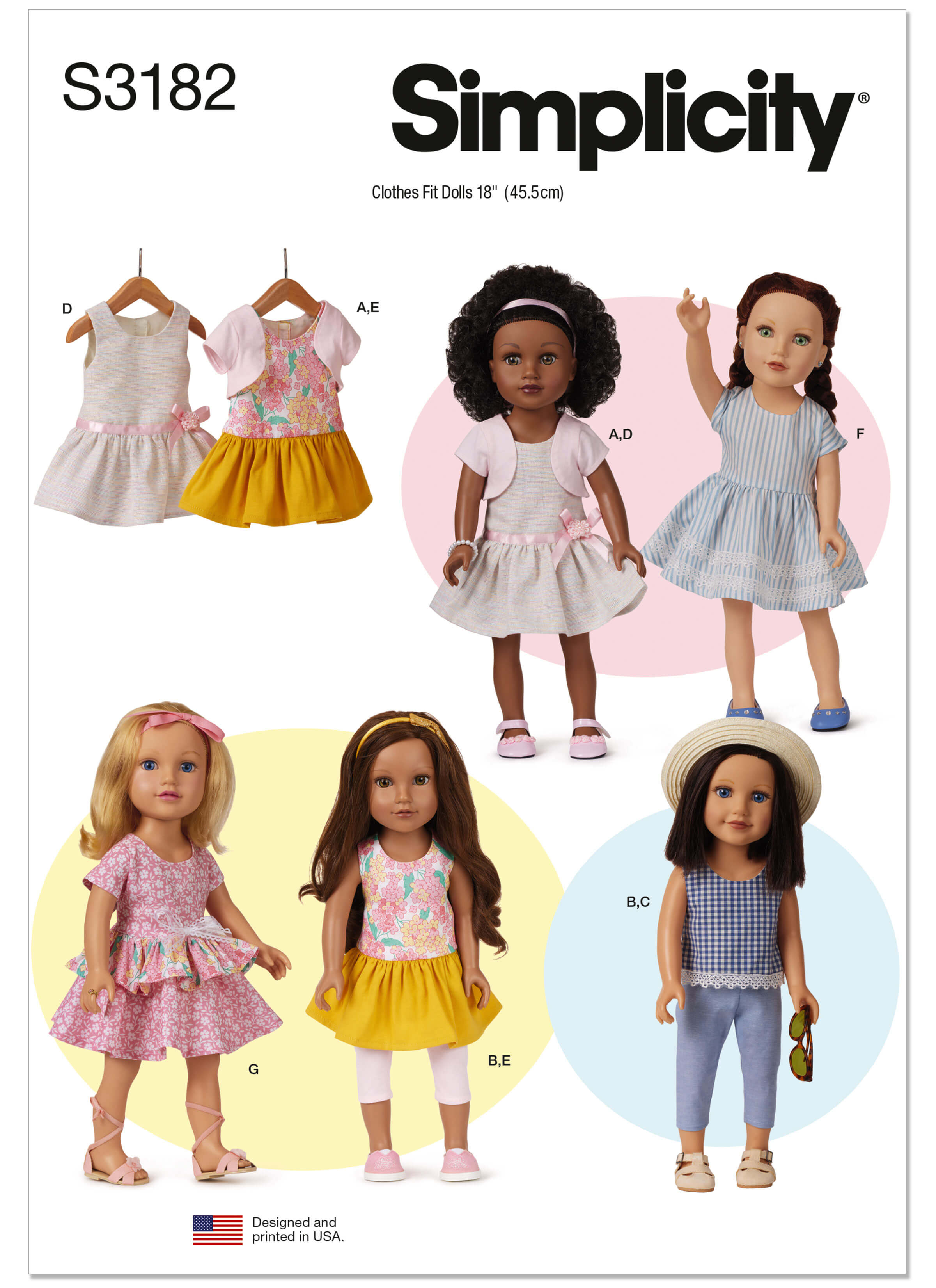 Simplicity Sewing Pattern S3182 18" Doll Clothes
