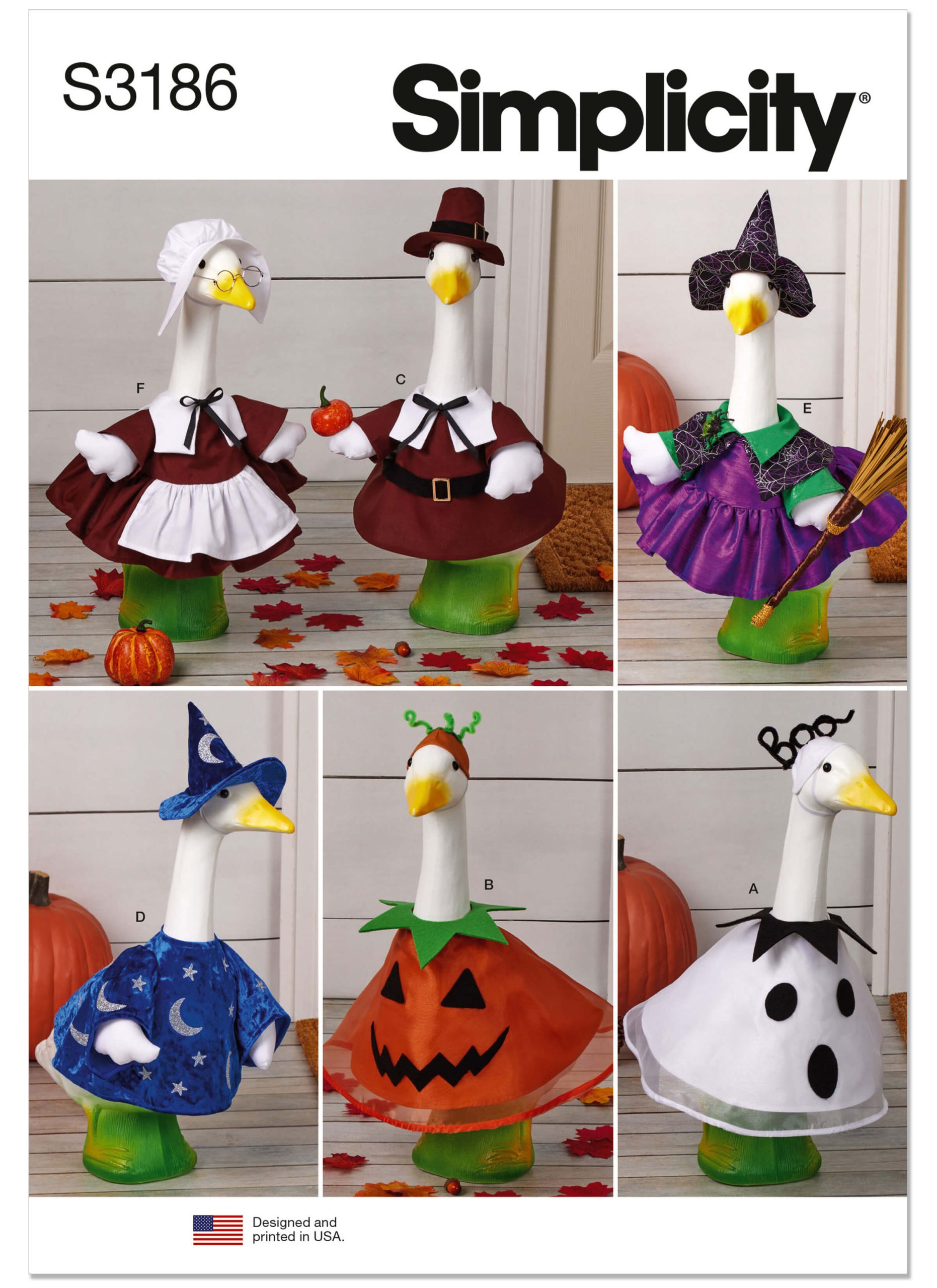 Simplicity Sewing Pattern S3186 Porch Geese Clothes for Autumn Holiday