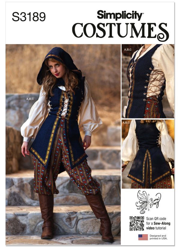 Simplicity Sewing Pattern S3189 Fantasy Rogue Costume by Raine Emery