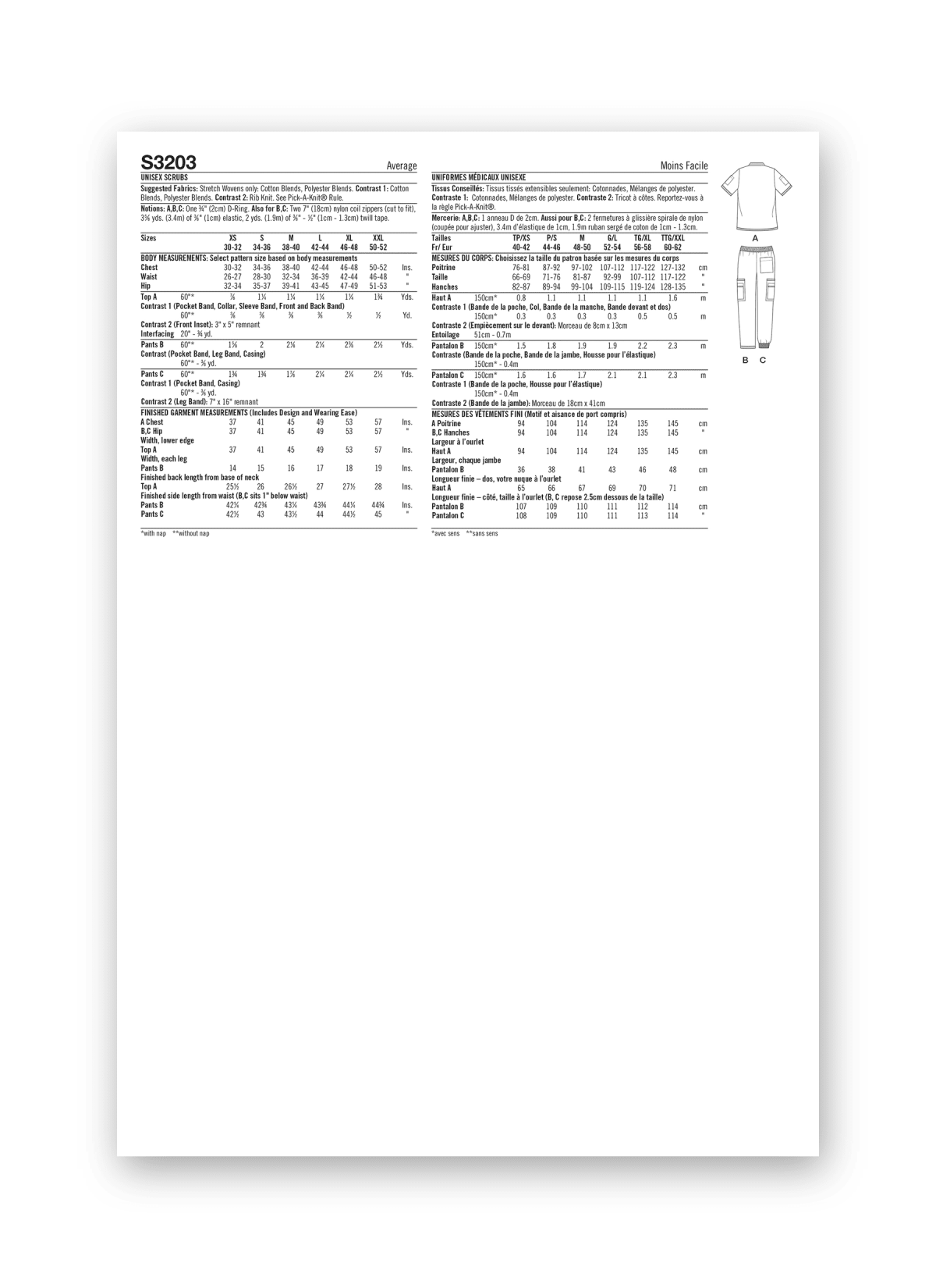 Simplicity Sewing Pattern S3203 Unisex Scrubs