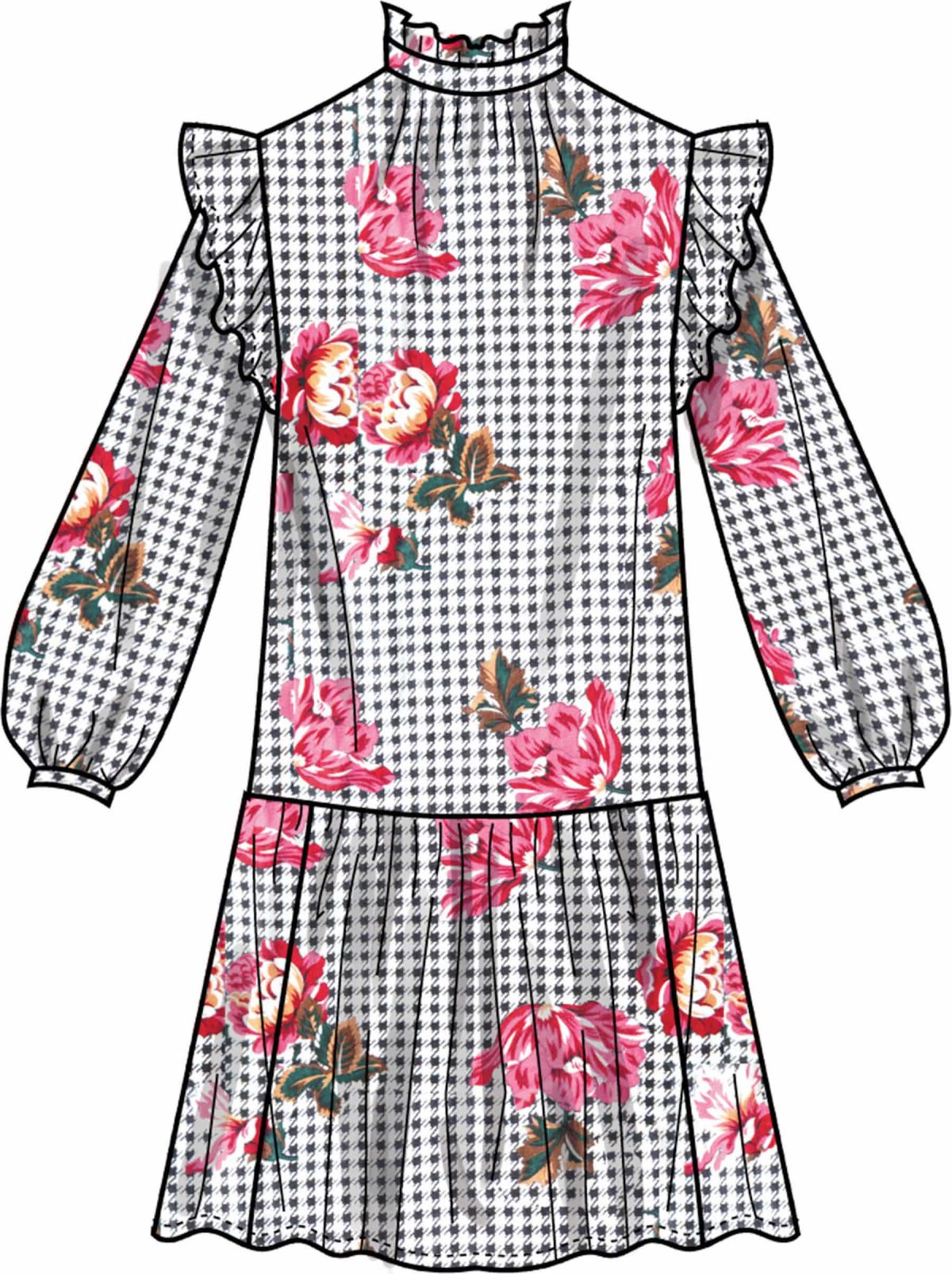 Simplicity Sewing Pattern S3211 Girls' Dress with Sleeve Variations