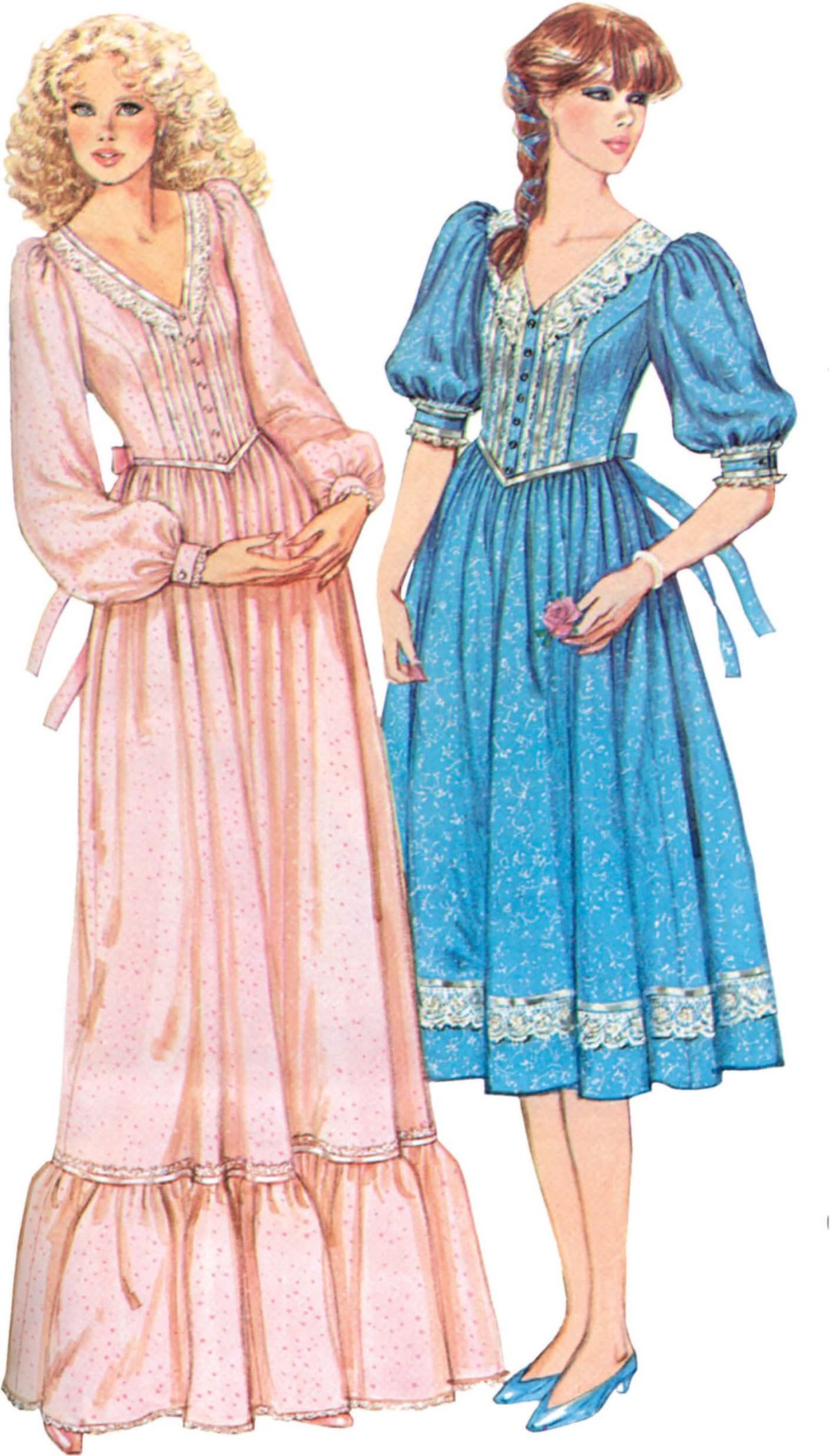 Simplicity Sewing Pattern S3213 Misses' Lace Trimmed Dress in Two Lengths by Gunne Sax by Jessica McClintock