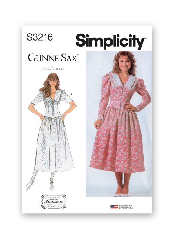 Simplicity Sewing Pattern S3216 Misses' and Miss Petite Dress with Fitted Bodice by Gunne Sax by Jessica McClintock