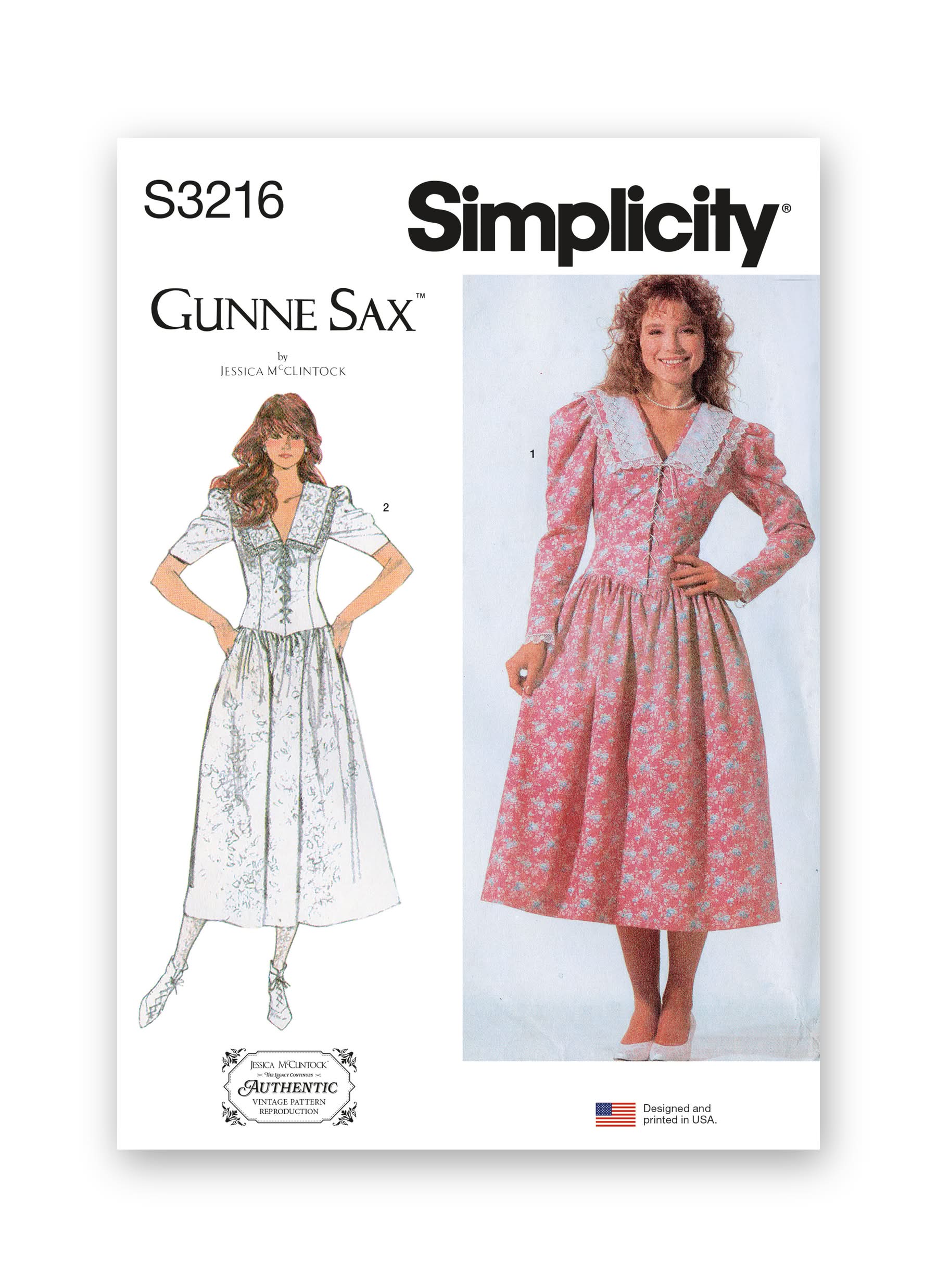 Simplicity Sewing Pattern S3216 Misses’ and Miss Petite Dress with Fitted Bodice by Gunne Sax by Jessica McClintock