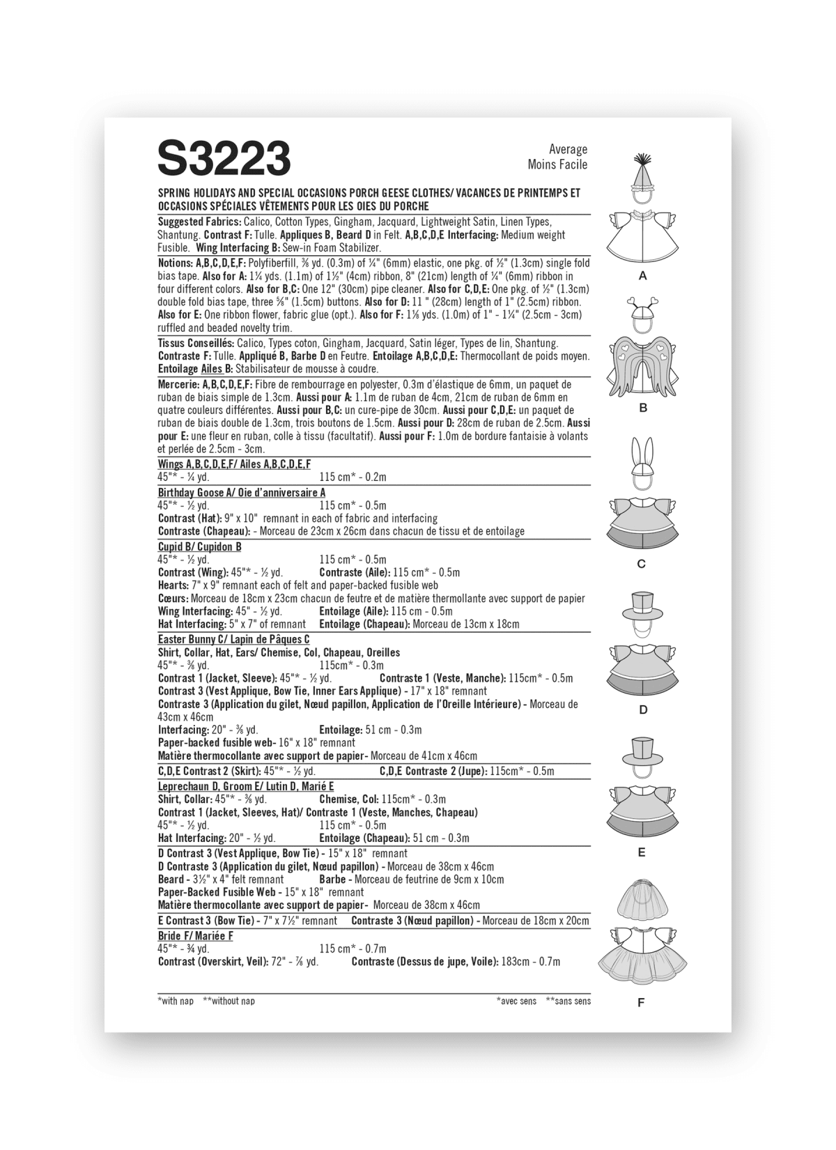 Simplicity Sewing Pattern S3223 Spring Holidays and Special Occasions Porch Geese Clothes